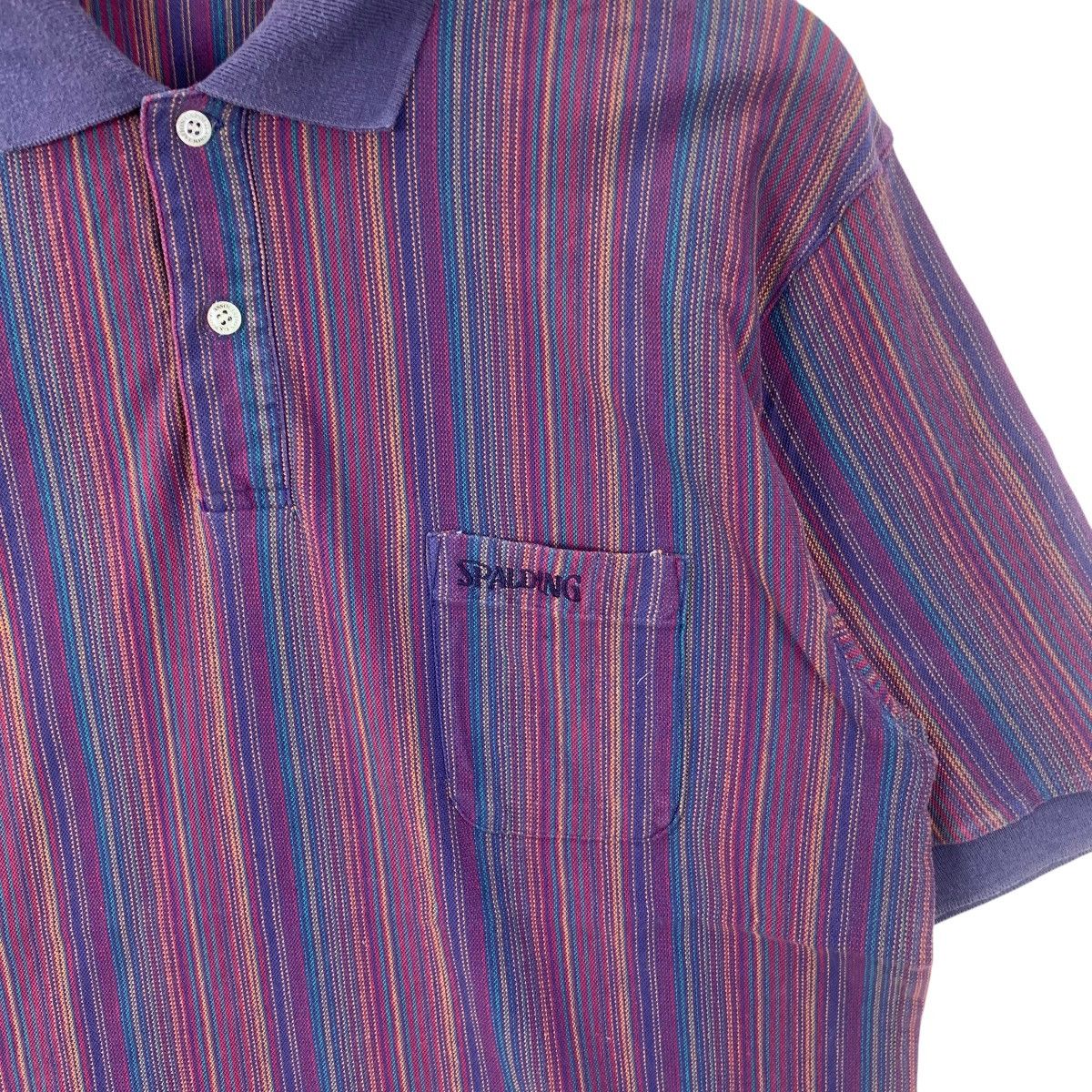 Spalding Vintage SPALDING USA Sportswear Striped Polo Tee Shirt Size US M / EU 48-50 / 2 - 5 Thumbnail