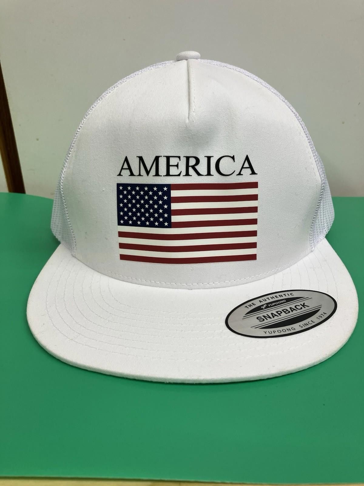 Yupong Yupoong-The Classics-America SnapBack Hat In White-New Size ONE SIZE - 1 Thumbnail
