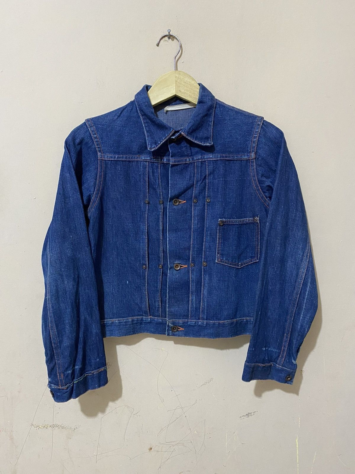 Vintage True 1940 Denim Jacket Union Made WWII Selvedge Donut Button Size US XS / EU 42 / 0 - 1 Thumbnail