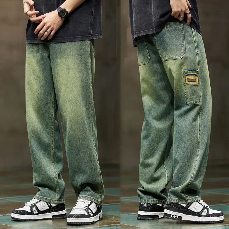 image of Denim Pants Streetwear Fashion Pockets Vintage Man Clothes in Quarry, Men's (Size 32)