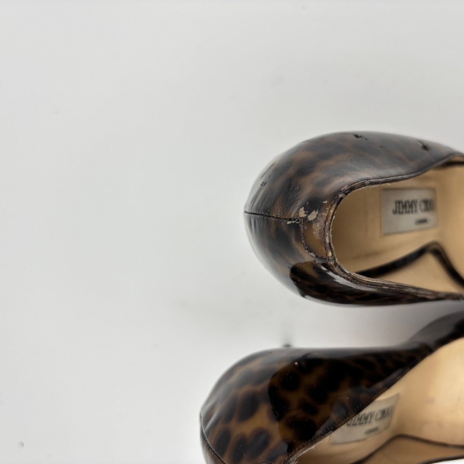 Jimmy Choo Jimmy Choo Cheetah Print Patent Leather Peep Toe Pumps 37.5 Size US 7.5 / IT 37.5 - 12 Thumbnail