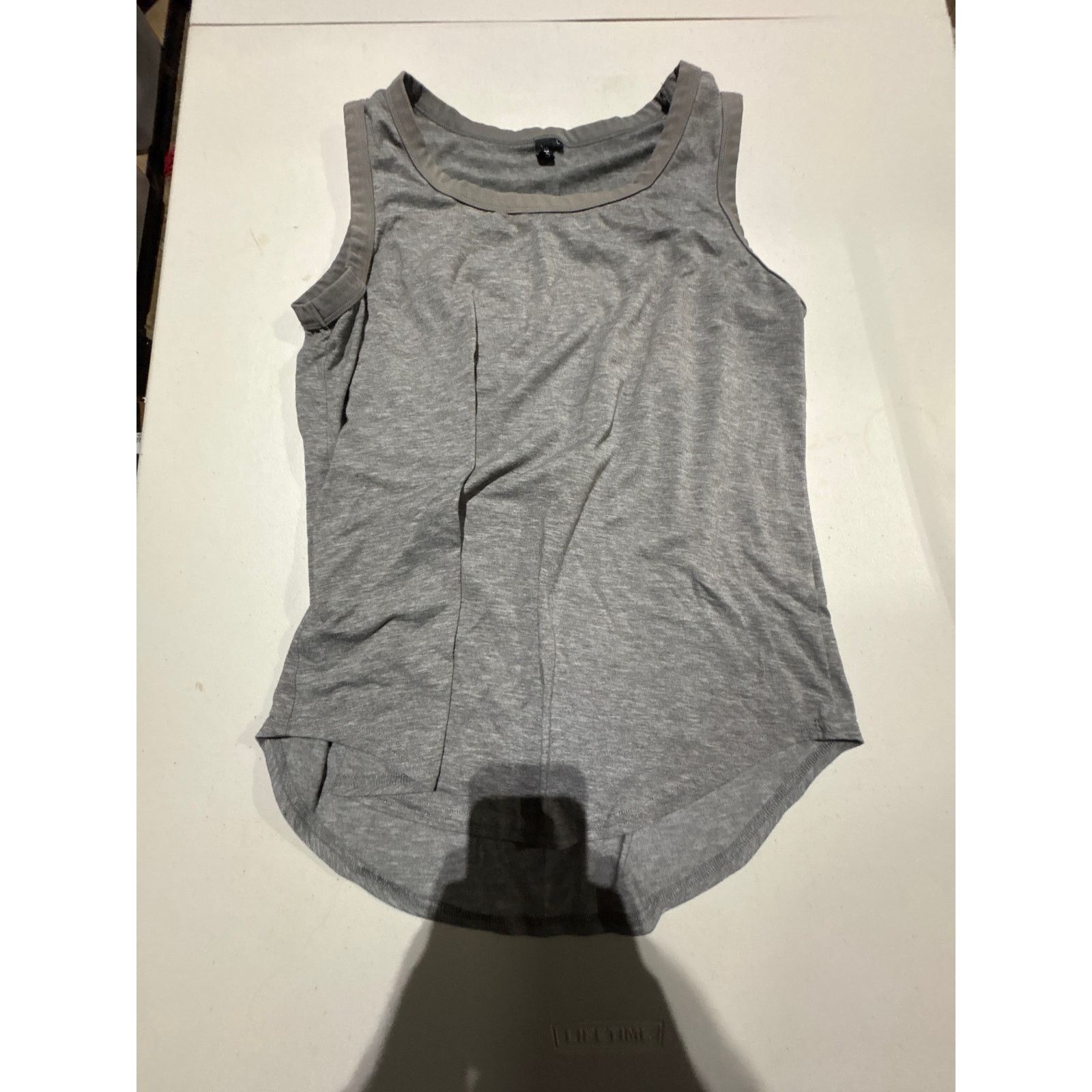 Loft LOFT Gray Sleeveless Tank Top Women’s Large Hi Low Hem Size L / US 10 / IT 46 - 3 Thumbnail