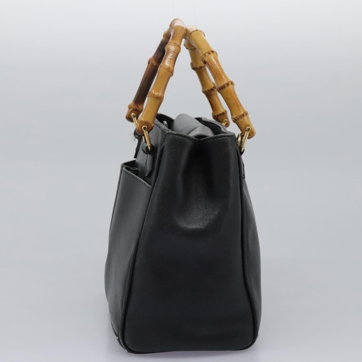 Gucci GUCCI Bamboo Hand Bag Leather Black Gold 000 2122 000 2122 Size ONE SIZE - 4 Thumbnail