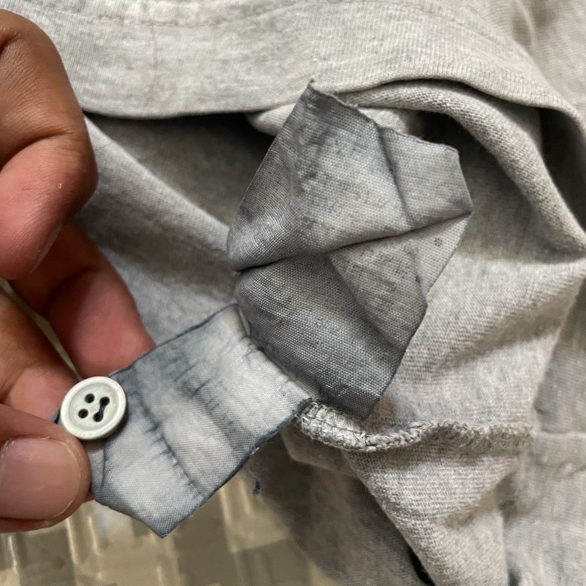 Comme des Garcons Homme Vintage 80's CDG Homme Rei Kawakubo Half button L/s T-shirt Size US M / EU 48-50 / 2 - 7 Thumbnail