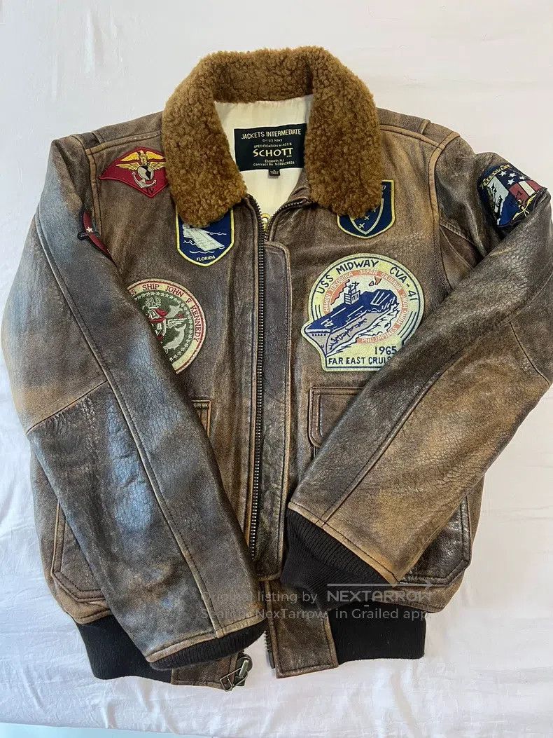 Schott Schott G1 Navy Flight Jacket Size US S / EU 44-46 / 1 - 1 Thumbnail