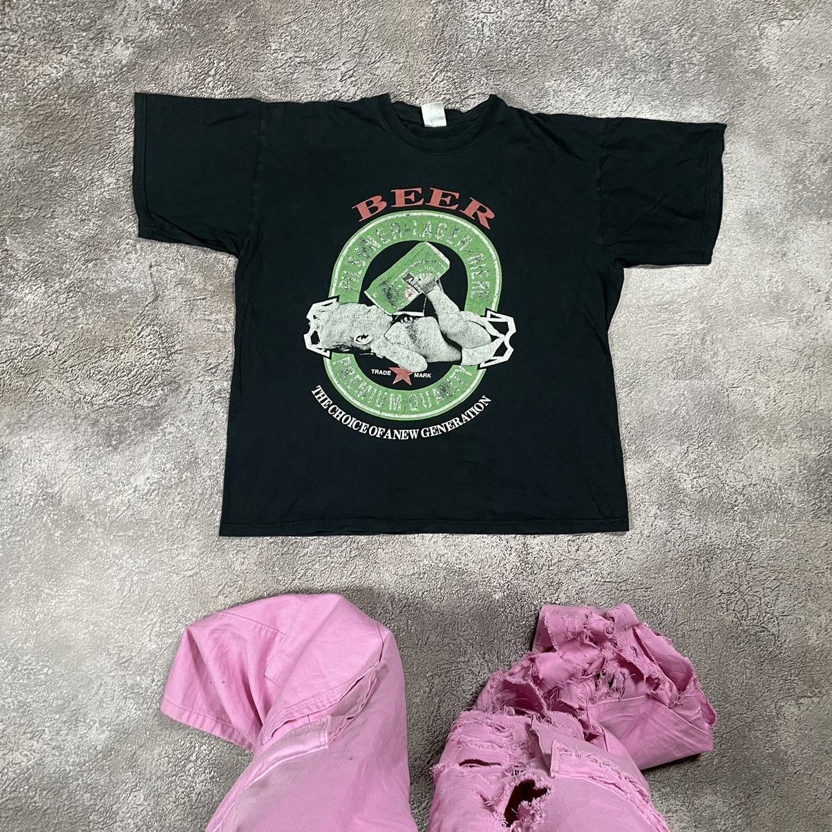 Vintage Vintage 90s Beer Graphic Tee Sun Faded Skate Streetwear L Size US L / EU 52-54 / 3 - 1 Thumbnail