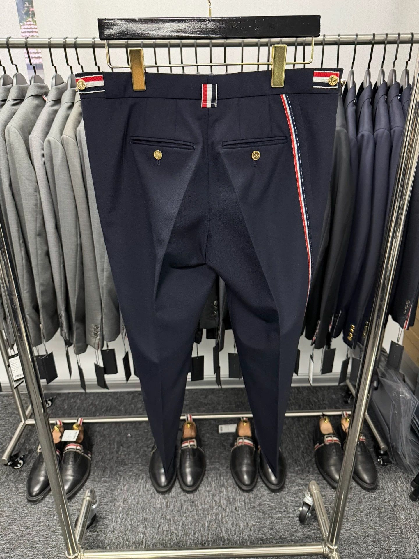 Thom Browne Thom Browne Navy Blue Side Color Block Trousers 3 Rare Size US 34 / EU 50 - 2 Thumbnail