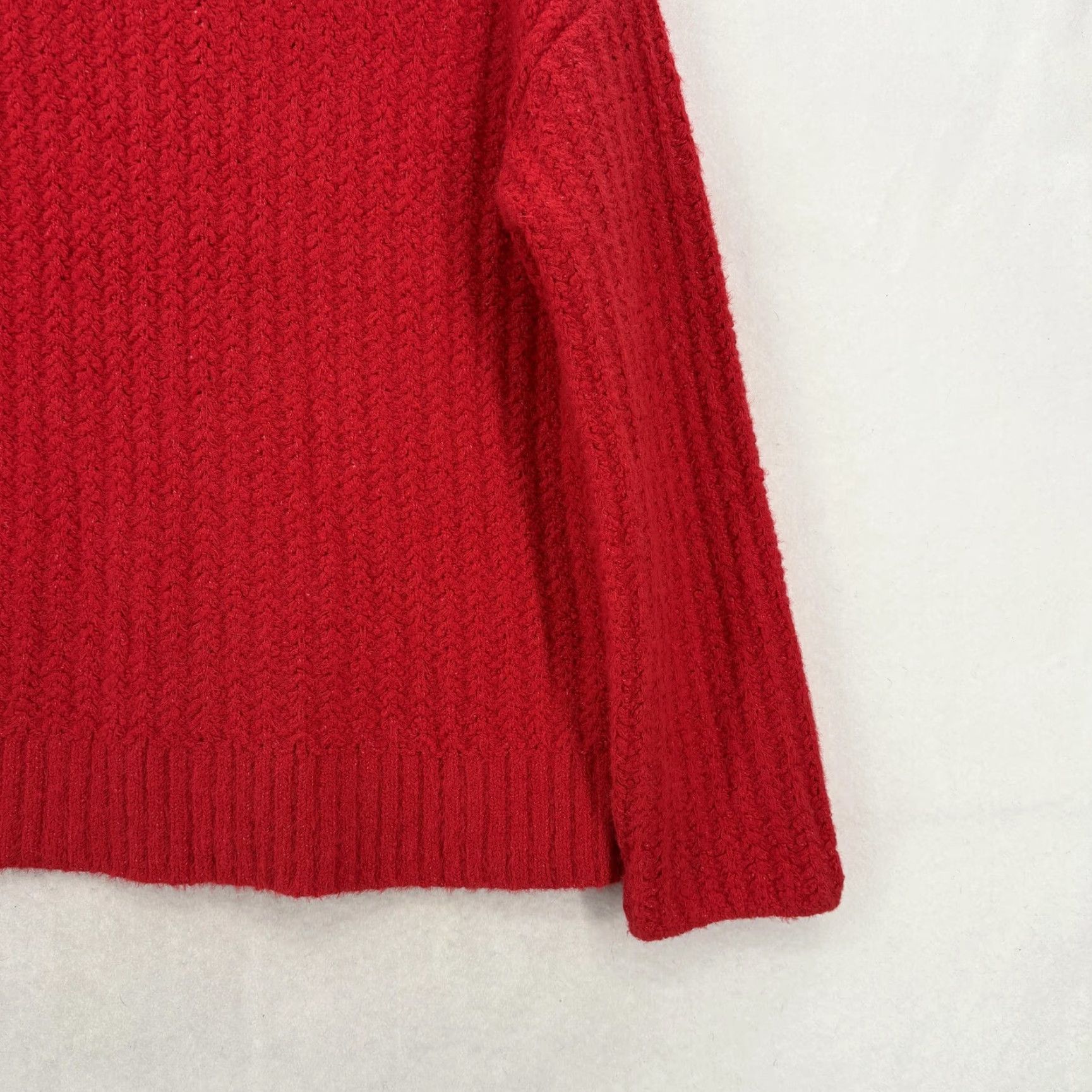 Vintage Maeve Red Cowl Neck Sweater Womens Medium Chunky Knit Pullover Knitwear Winter Casual Ladies, 90s (not applicable) Size M / US 6-8 / IT 42-44 - 3 Thumbnail
