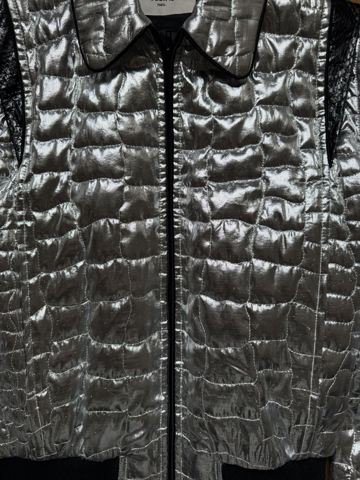Celine × Hedi Slimane S/S19 Runway Python Skin Trimmed Silver Teddy Bomber Jacket Size US S / EU 44-46 / 1 - 5 Thumbnail