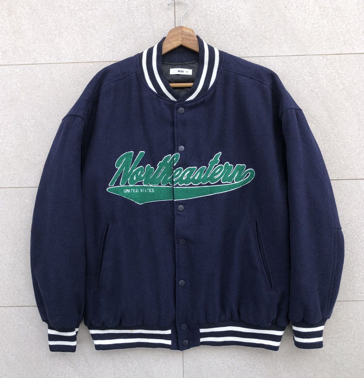Japanese Brand Japanese Brand WEGO Melton Patch Stadium Wool Varsity Jacket Size US M / EU 48-50 / 2 - 1 Thumbnail