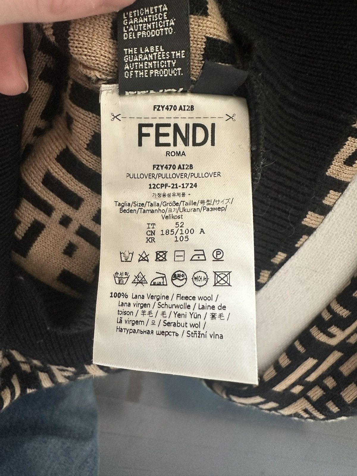Fendi FENDI Zucca Pattern Turtleneck Knit Size US L / EU 52-54 / 3 - 5 Thumbnail