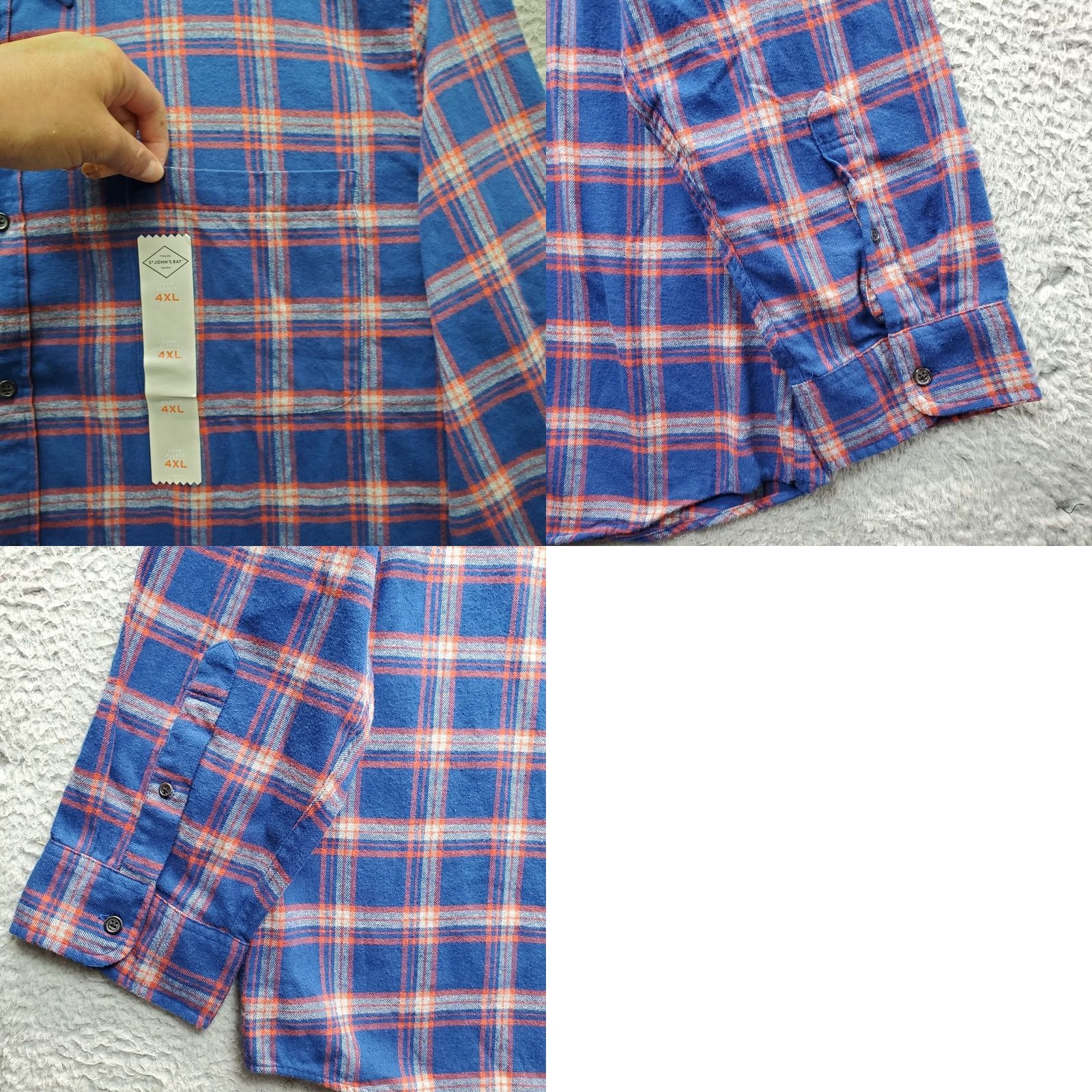 Vintage St. John's Bay Mens Flannel Shirt 4XL Multi Plaid Button-Down Long Sleeve Shirt Size US XXL / EU 58 / 5 - 8 Thumbnail
