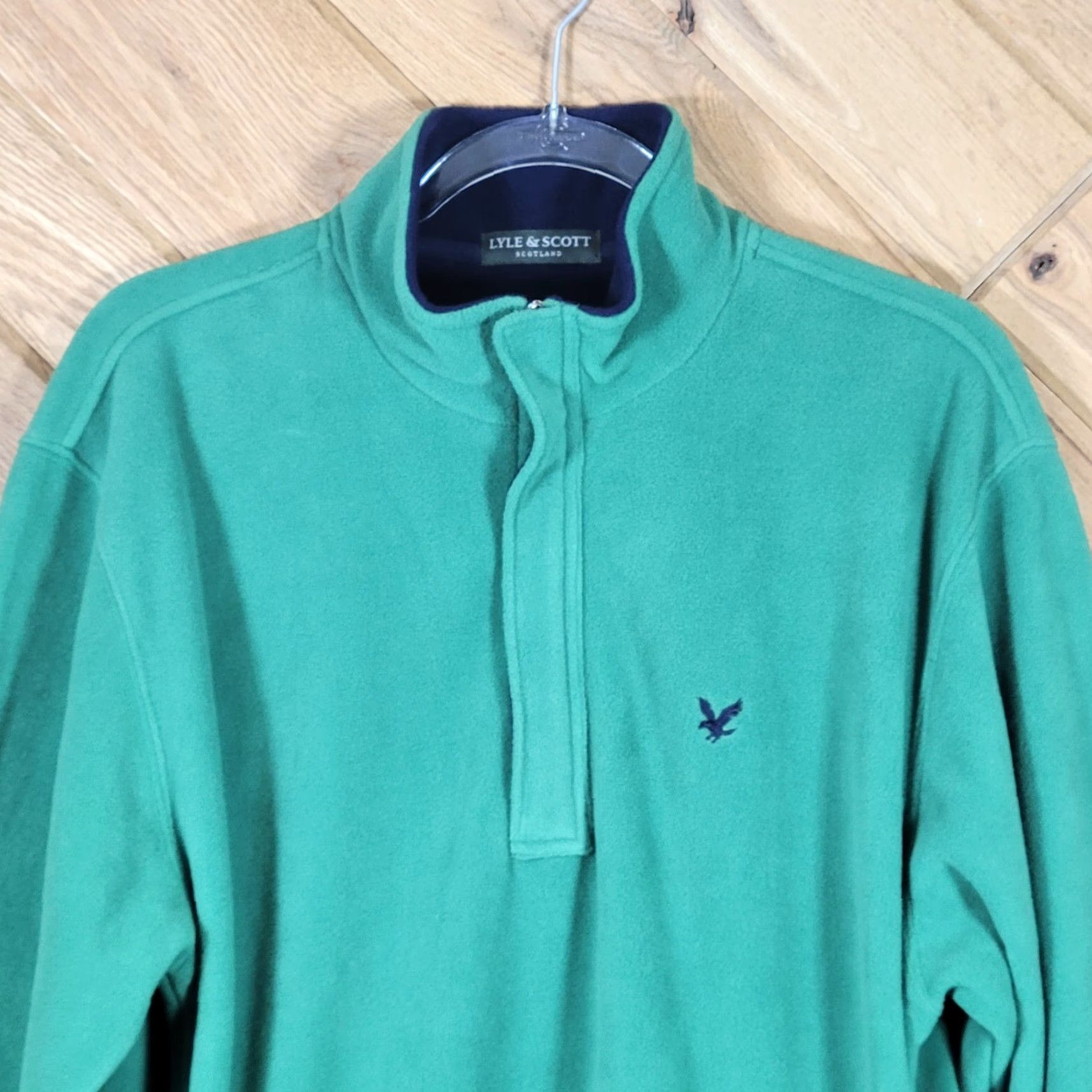 Lyle & Scott Lyle & Scott Mens Pullover Sweatshirt 1/4 Zip Long Sleeve Green M Size US M / EU 48-50 / 2 - 3 Thumbnail