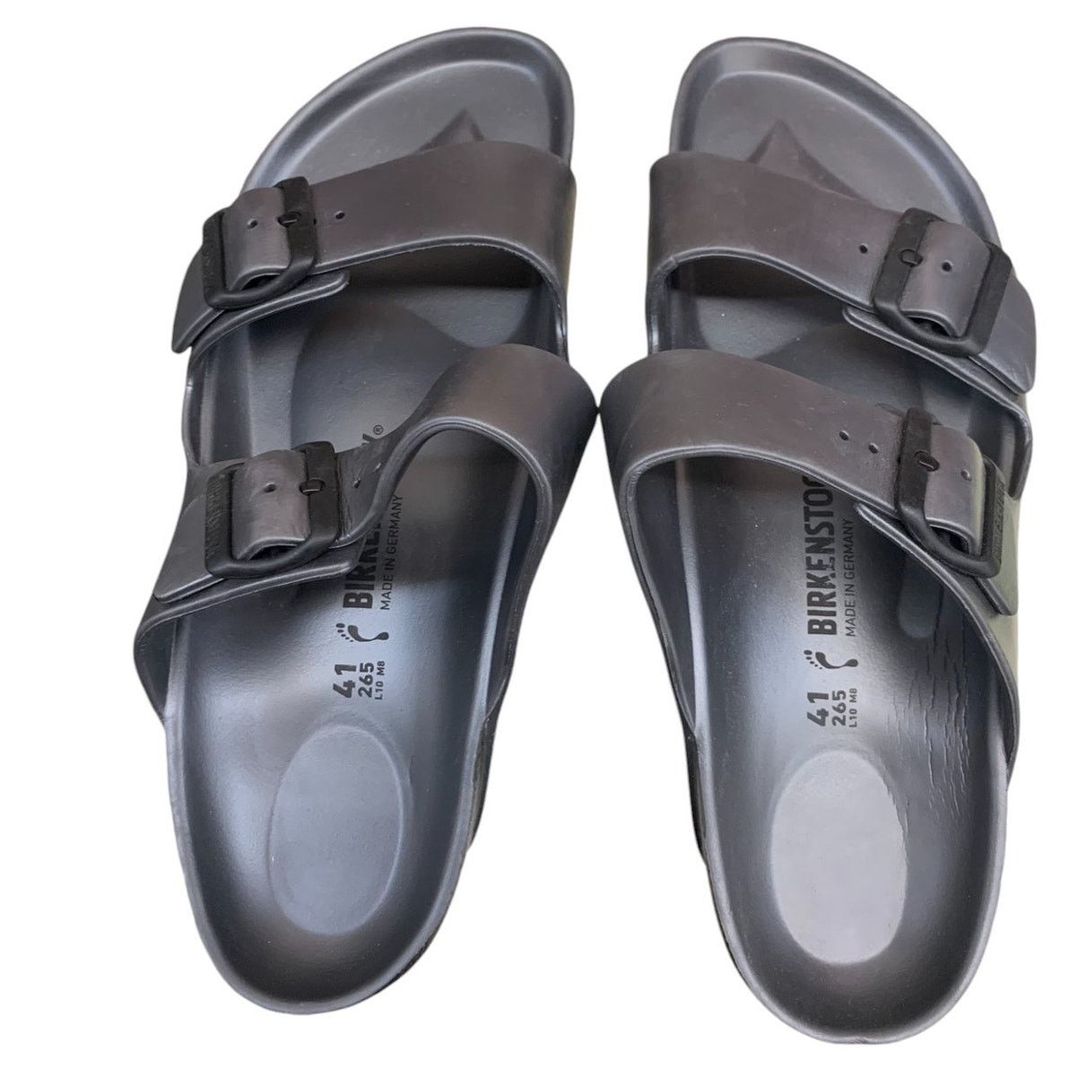 Birkenstock BIRKENSTOCK Arizona Essentials Metallic Anthracite EU 41 Size US 10 / IT 40 - 2 Thumbnail