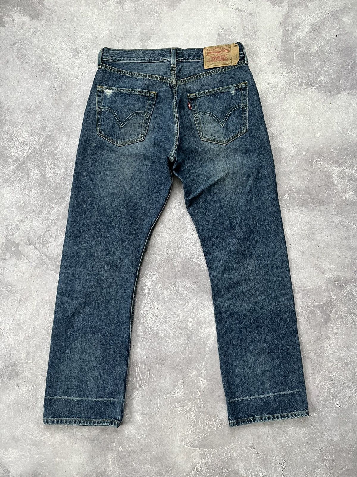 Levi's Vintage Levi’s 501 Distressed Painted Denim Blu Pants 32x32 Size US 32 / EU 48 - 2 Thumbnail