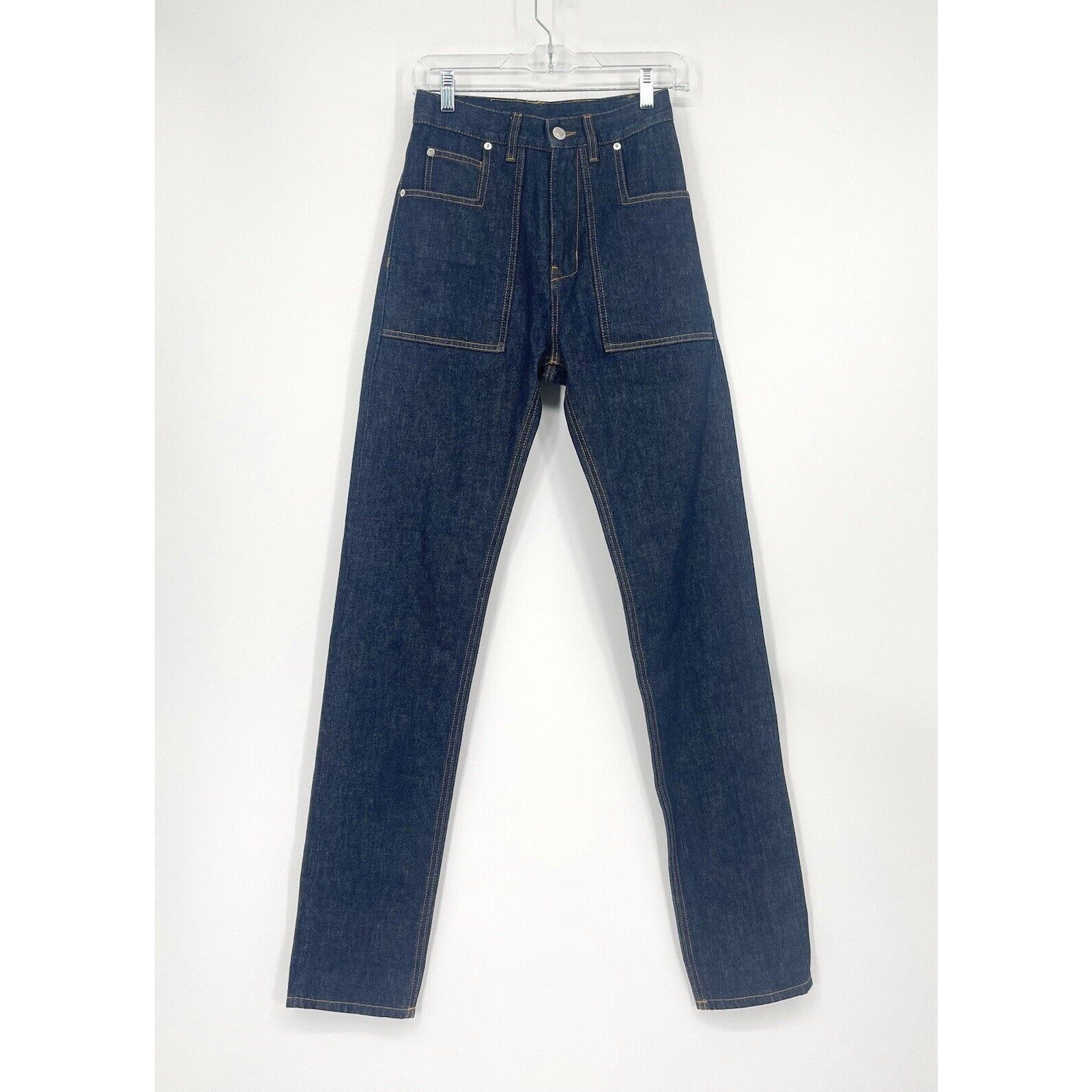 Helmut Lang NWOT Helmut Lang Raw Denim Indigo Patch Pocket Jeans 2017 Me Size US 26 / EU 42 - 1 Thumbnail