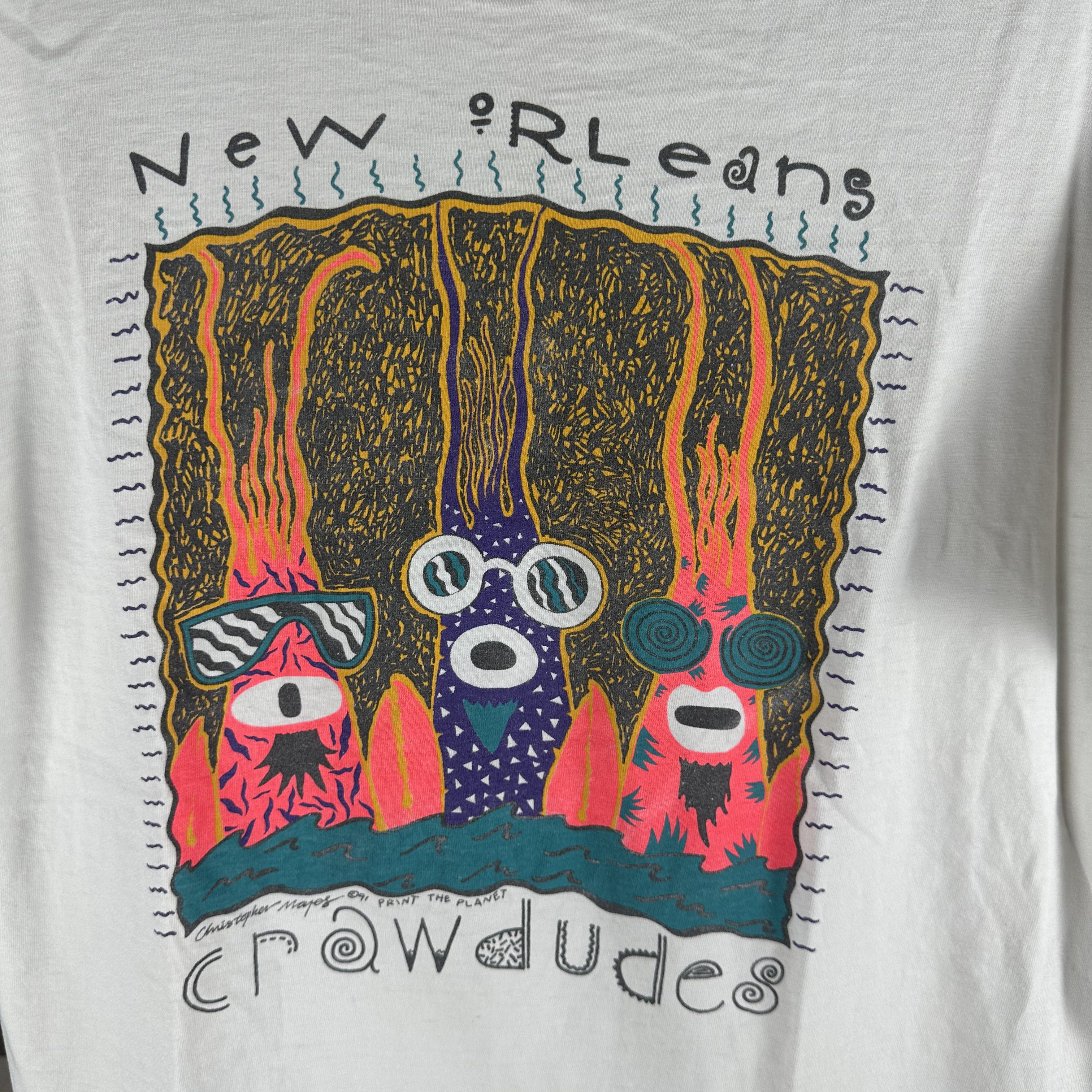 Vintage Vintage 1991 New Orleans Crawdudes Artwork Graphic T-shirt Size US XL / EU 56 / 4 - 2 Thumbnail