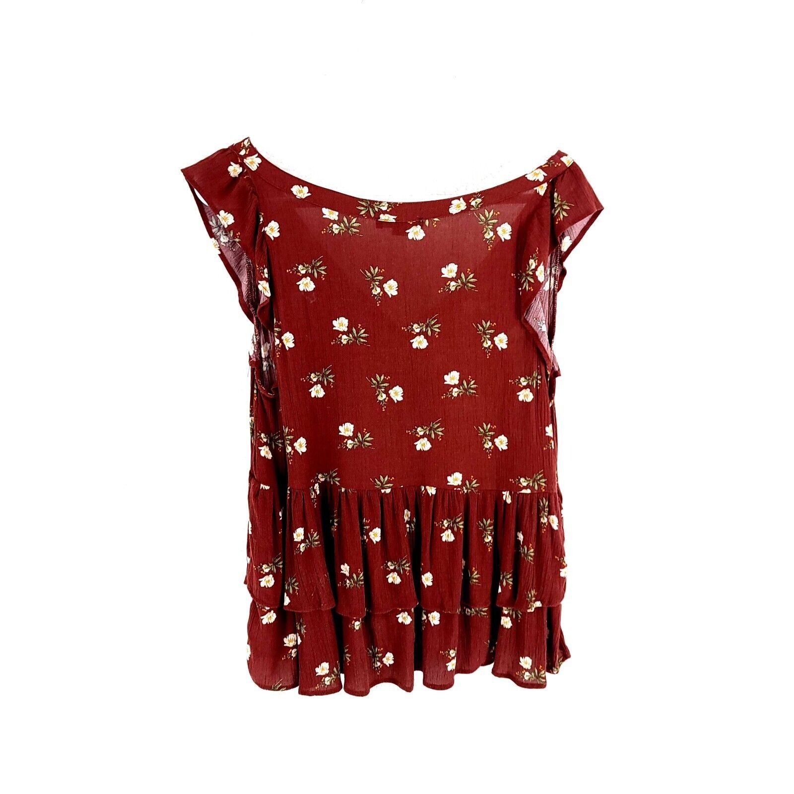 American Eagle Outfitters American Eagle Button Front Blouse Floral Brown Medium V-Nec Size M / US 6-8 / IT 42-44 - 3 Thumbnail