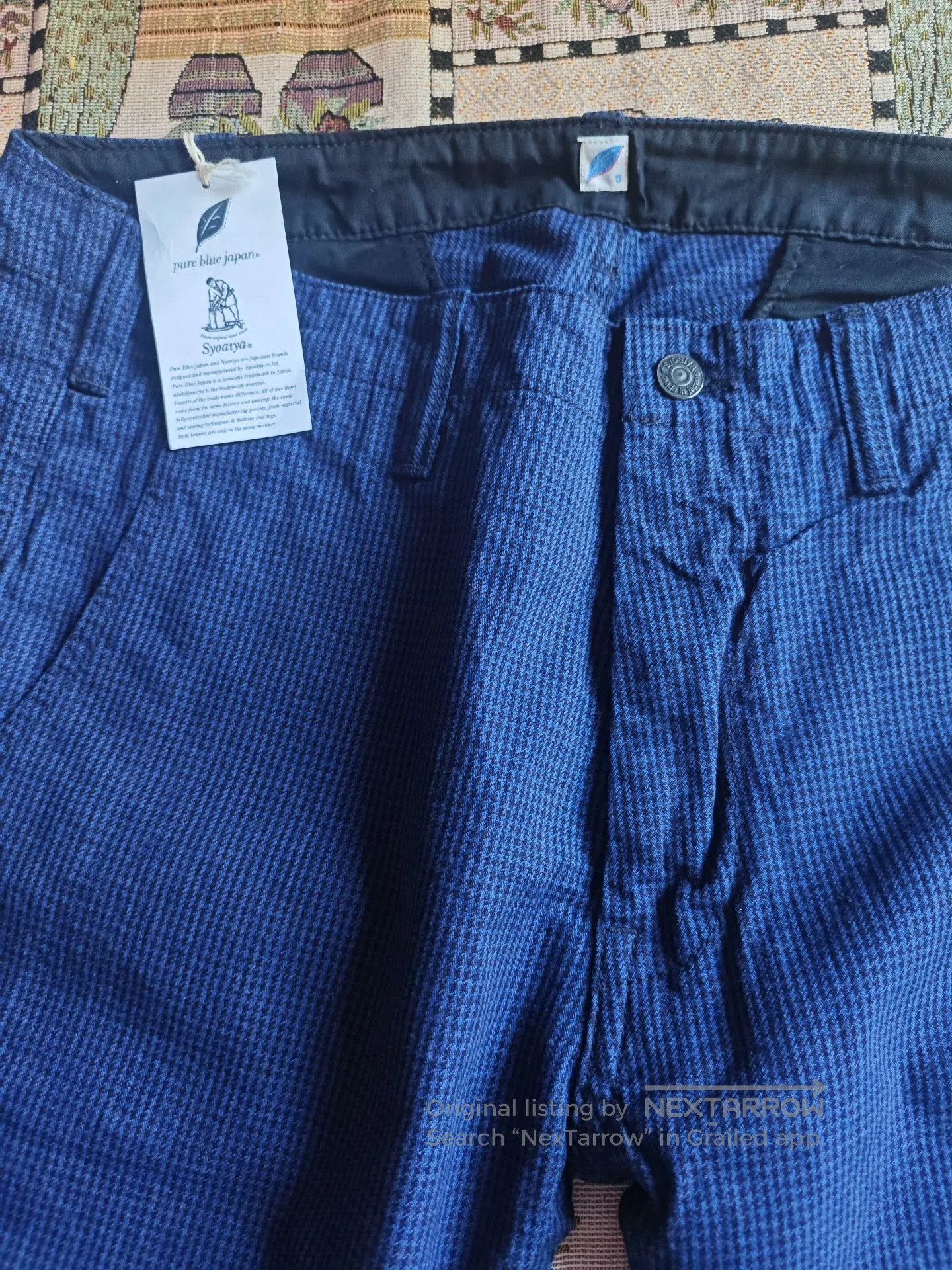 Pure Blue Japan Pure Blue Japan Houndstooth Indigo Pants. Size US 34 / EU 50 - 1 Thumbnail