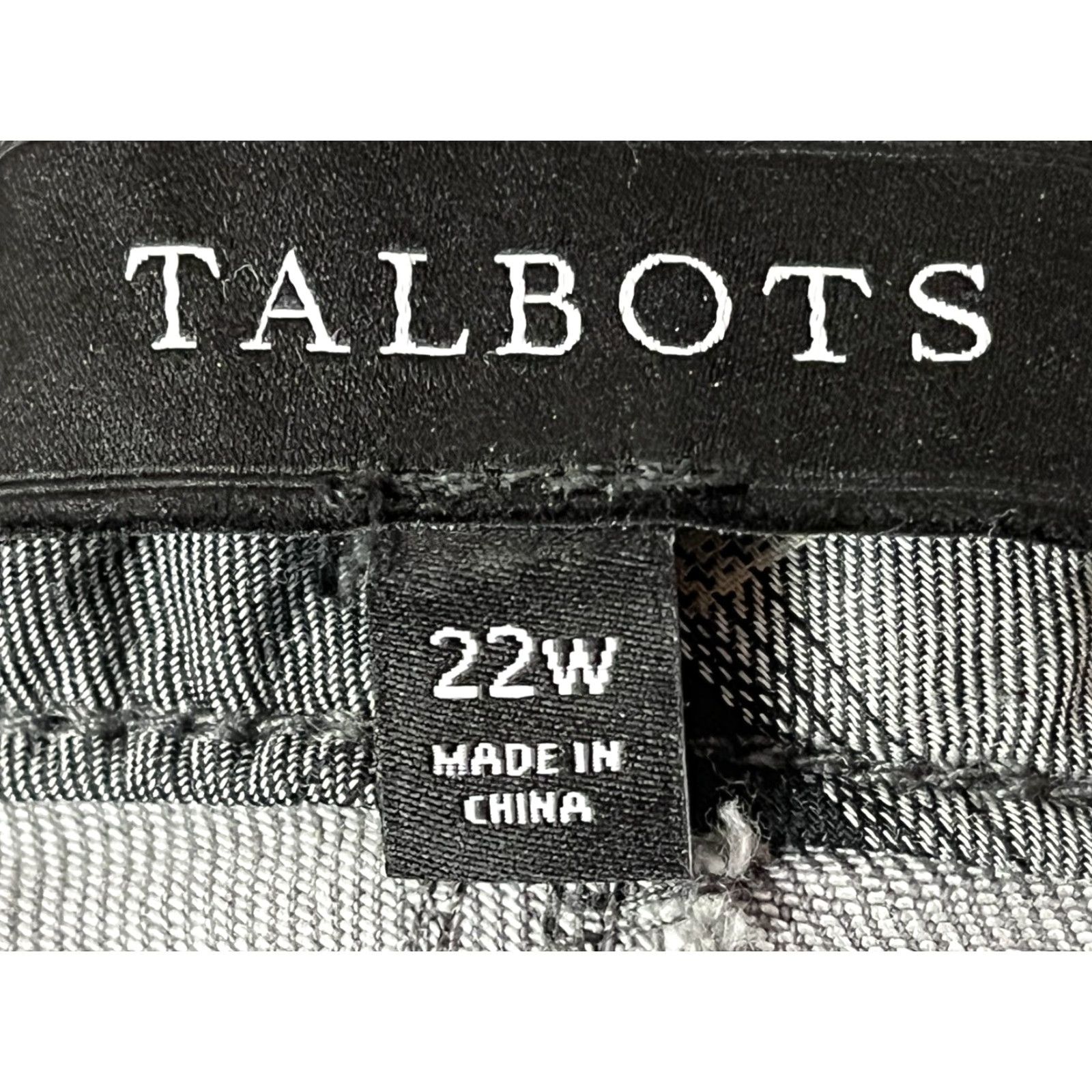 Talbots Talbots Plus Size 22W Gray Straight Jeans with Buffalo Check Cuffs - Womens Size 40" / US 18 - 6 Thumbnail