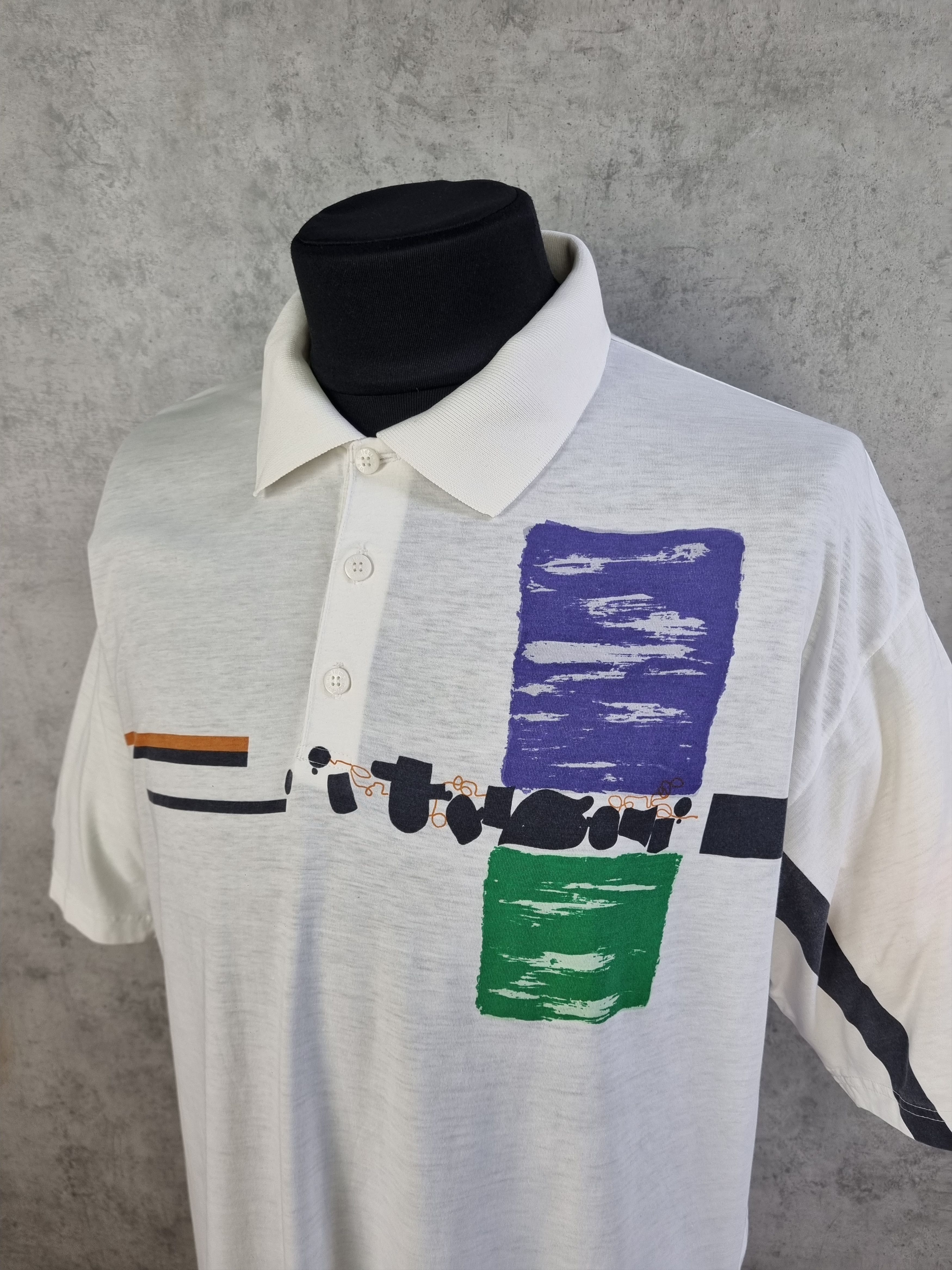 Adidas × Vintage 90s Adidas Rare Abstract Design Vintage Polo Tee shirt Size US L / EU 52-54 / 3 - 6 Thumbnail