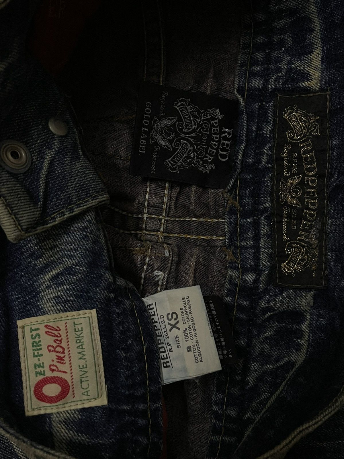 Tornado Mart Vintage 1990s Designer Japan Red Peppers Wax Distressed Size US 27 - 16 Thumbnail