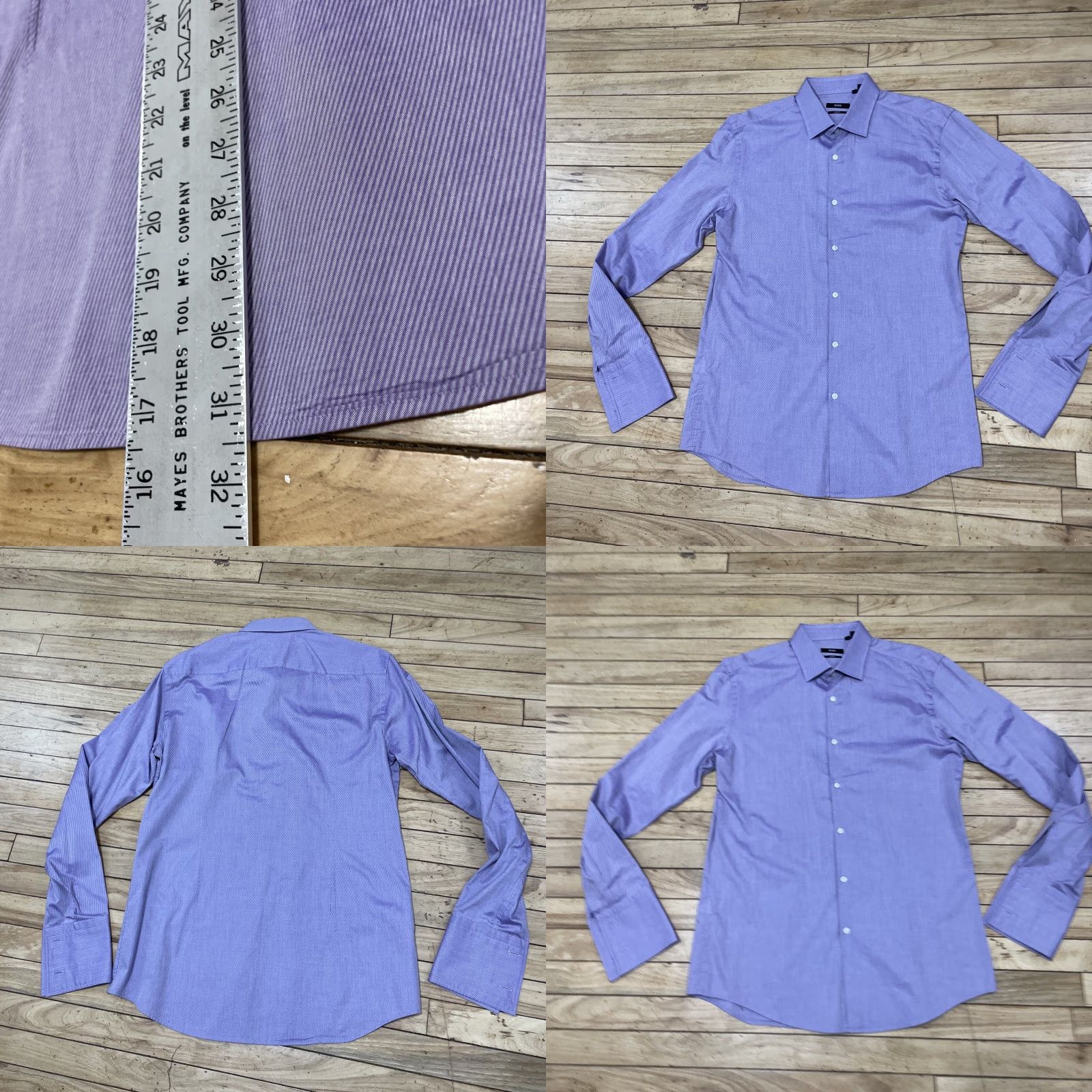 Hugo Boss VINTAGE Hugo Boss Shirt Men 42 16.5 Neck Purple Stripe Button-Up Size US L / EU 52-54 / 3 - 9 Thumbnail