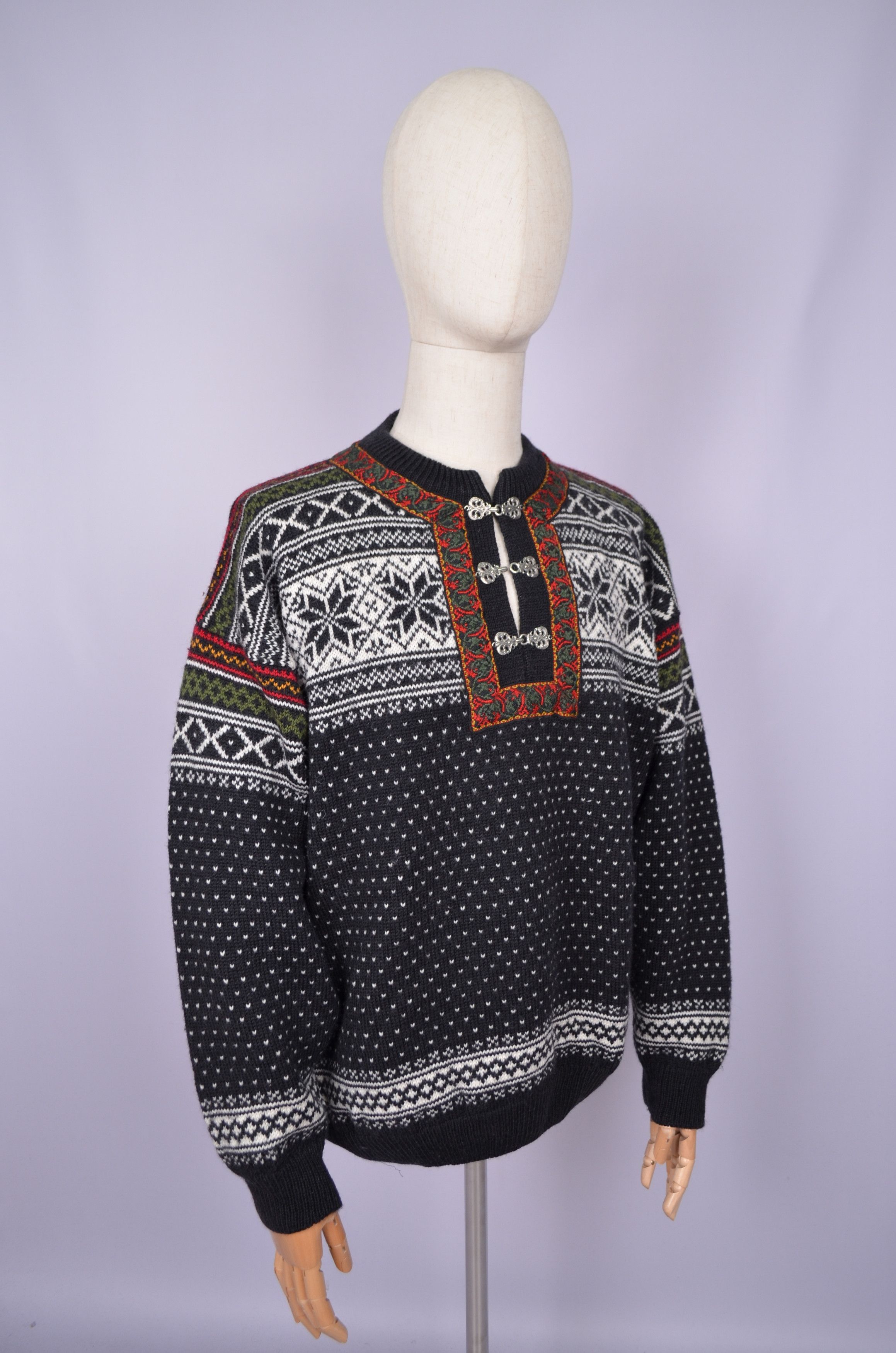 Designer × Norwool Norwool Pure New Wool Sweater Fair Isle Crew Neck Size XL Size US XL / EU 56 / 4 - 9 Thumbnail