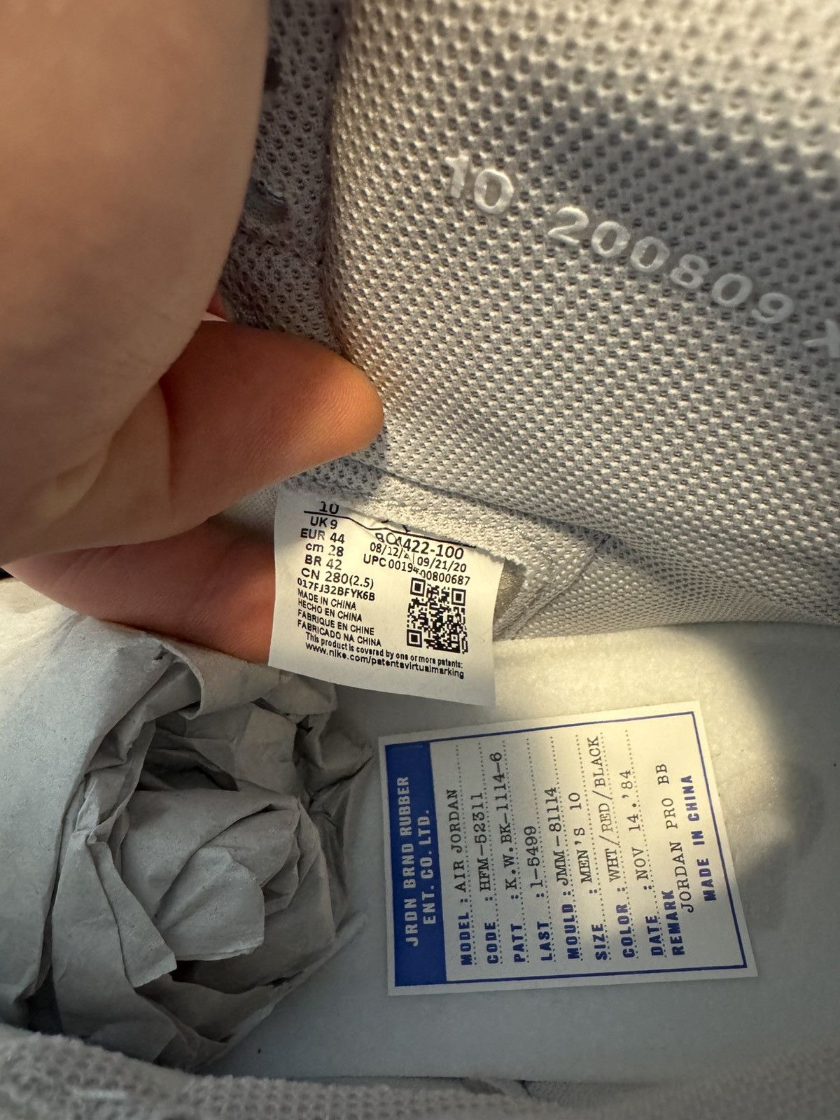 Nike JORDAN 1 WHITE/GREY Size US 10 / EU 43 - 5 Thumbnail