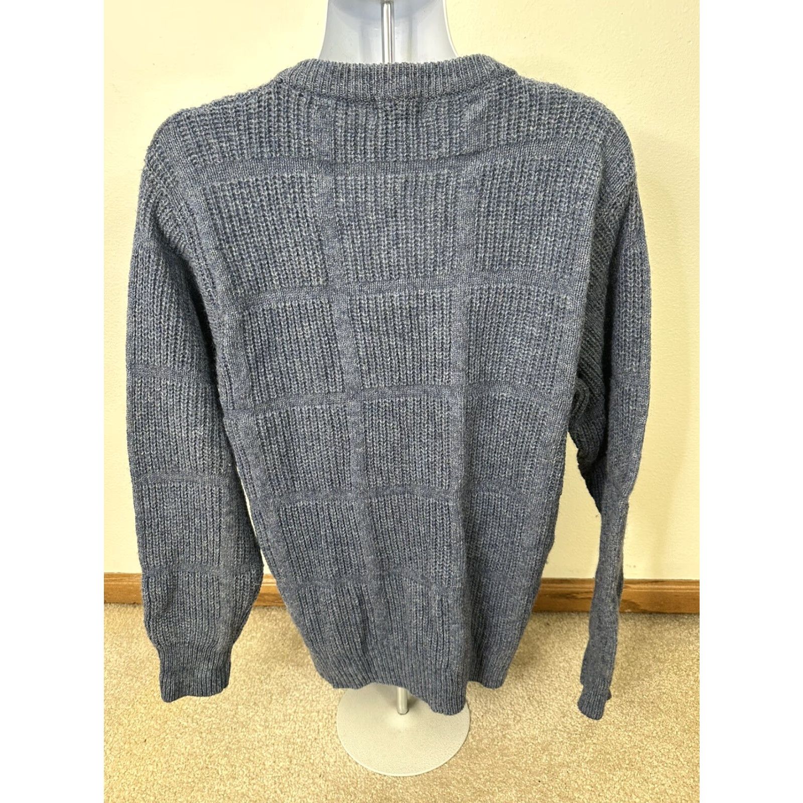 Vintage VINTAGE Thick Fisherman Cardigan Sweater Men’s L Wool Blue Size US L / EU 52-54 / 3 - 2 Thumbnail