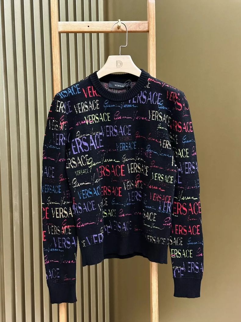 Versace VERSACE Women's Multicolor Logo Knit Sweater - dmc Size US M / EU 48-50 / 2 - 1 Thumbnail