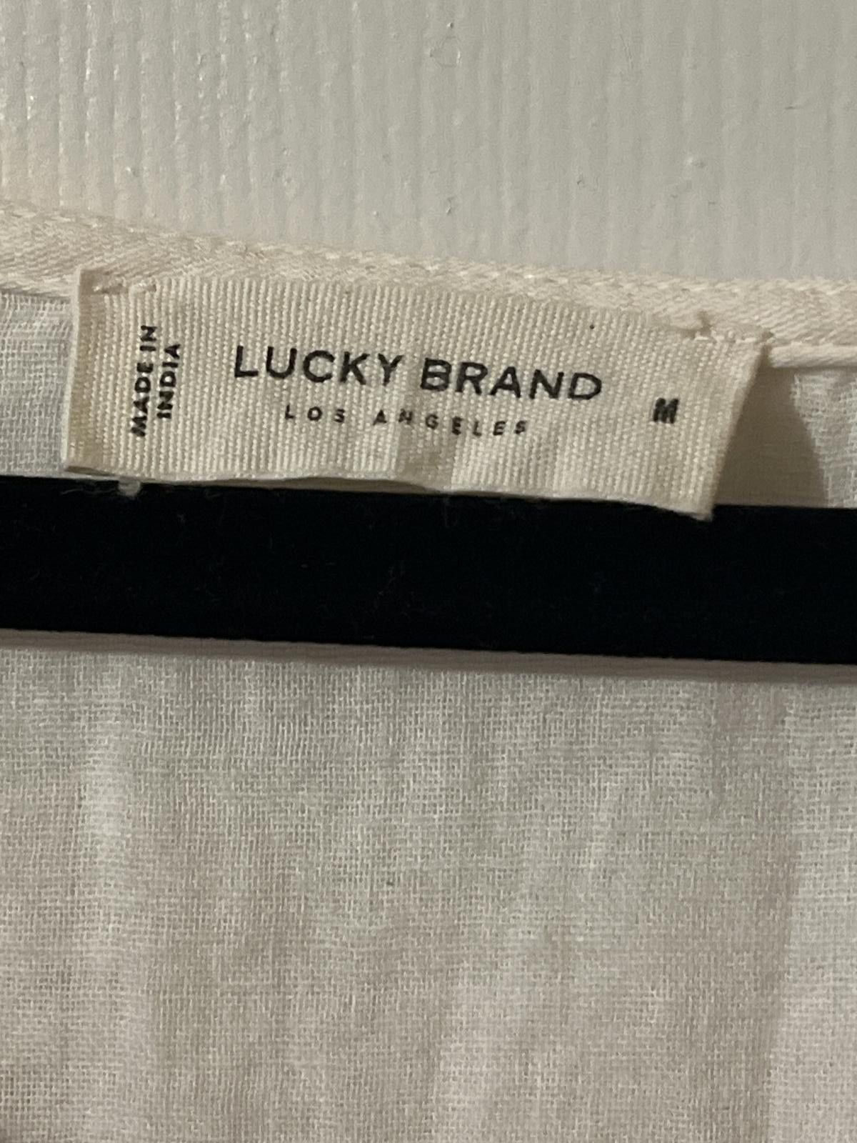 Lucky Brand Lucky Brand Embroidered V-Neck Peasant Blouse NWOT Size M / US 6-8 / IT 42-44 - 4 Thumbnail