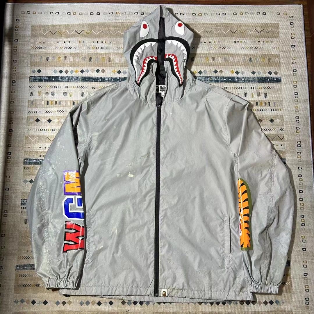 Image of Bape Shark 3M Jacket in Silver, Men's (Size XL)