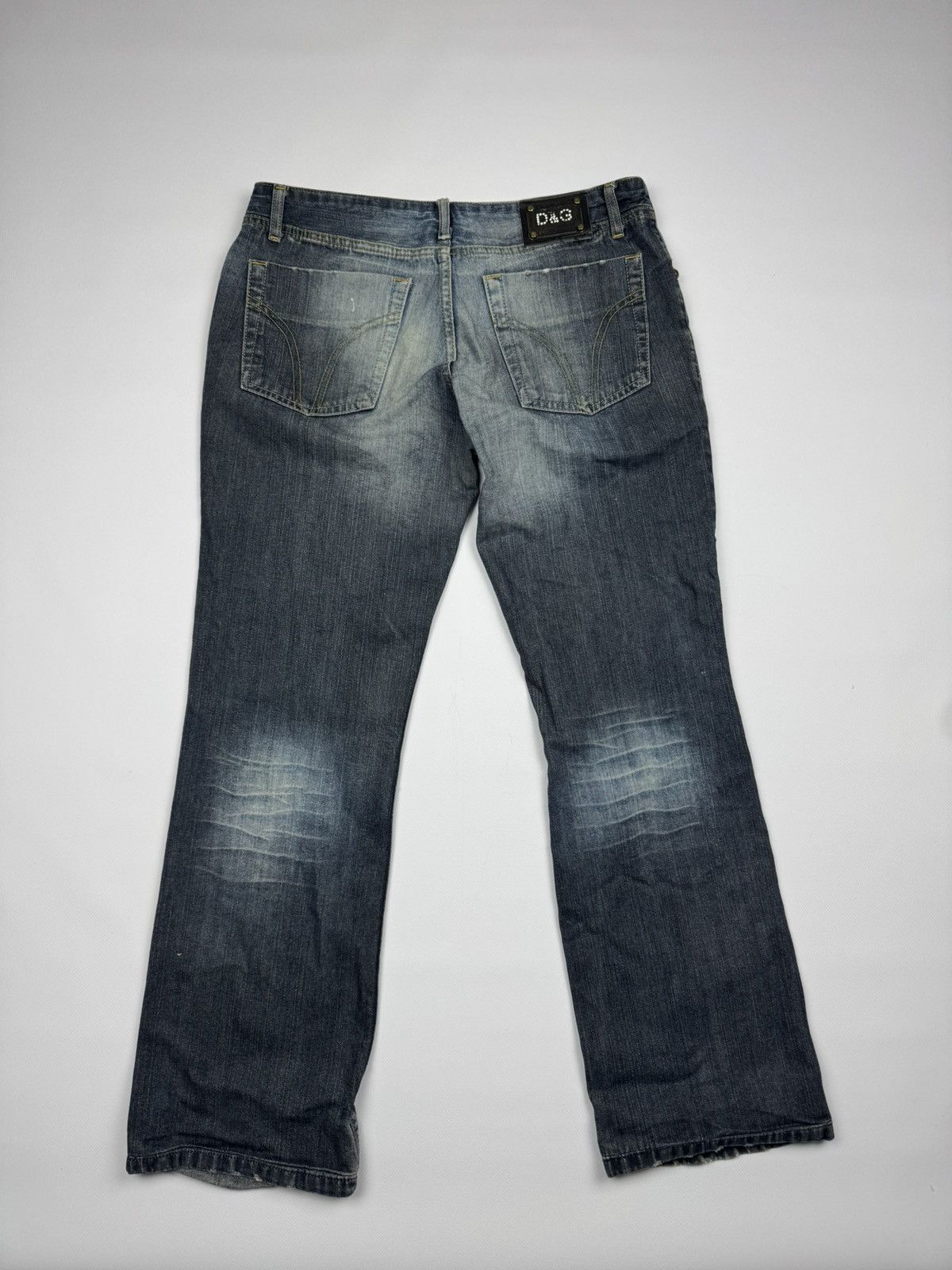 Dolce & Gabbana Vintage 00s Dolce Gabbana Flared Distressed Y2k Jeans Size 31" - 1 Thumbnail