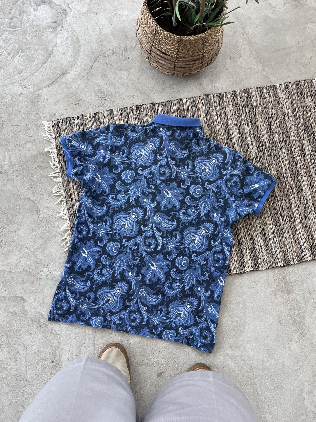 Etro Vintage Luxury Etro Polo T-Shirt Blue Artistic Designs Y2K Size US L / EU 52-54 / 3 - 6 Thumbnail