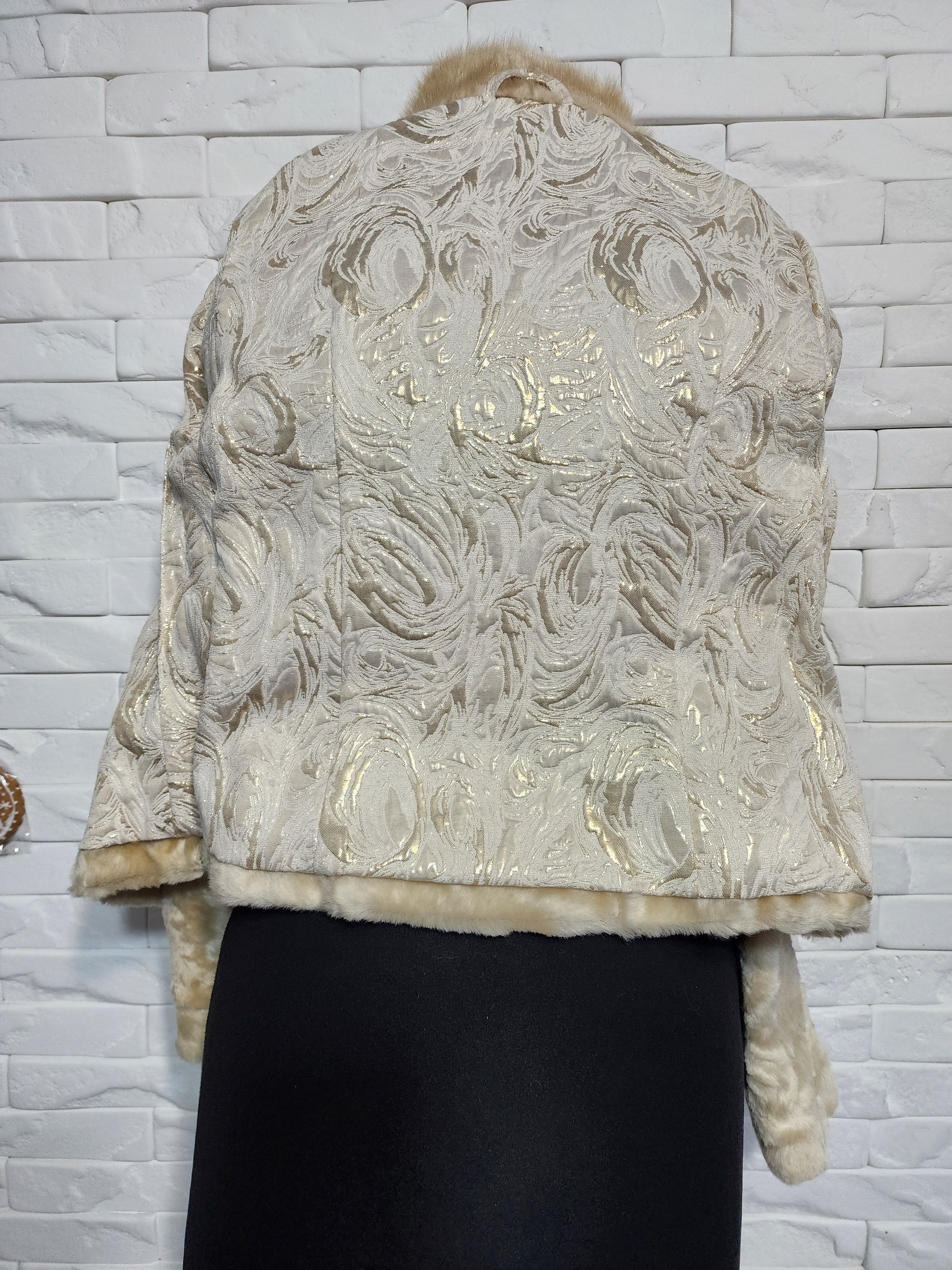 Furla Beige Fur Coat: Genuine Fur Winter Jacket. Swakara. Size S / US 4 / IT 40 - 7 Thumbnail