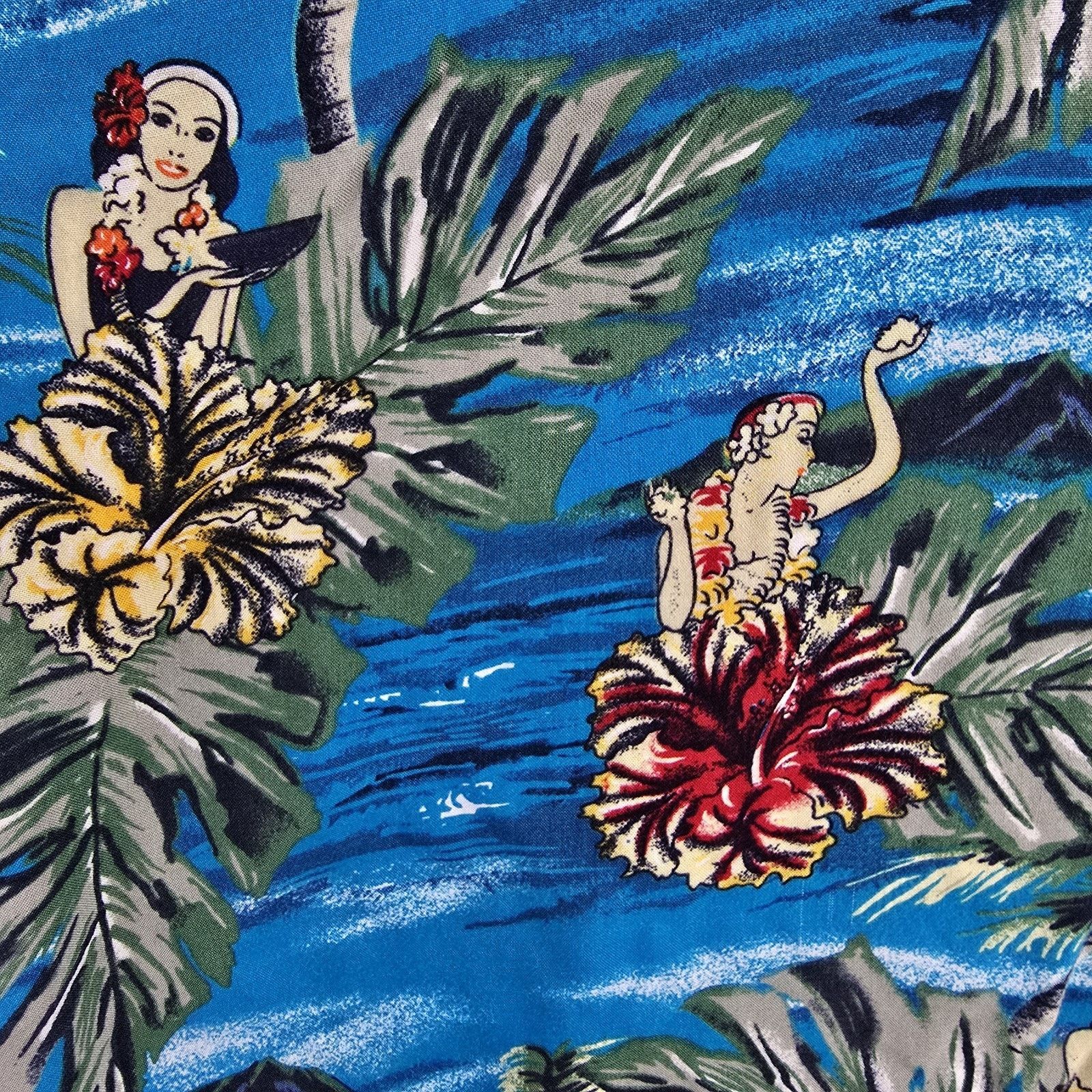 Cherokee Vintage Cherokee Waikiki Hawaiian Shirt XL Hula Girls Floral Size US XL / EU 56 / 4 - 3 Thumbnail