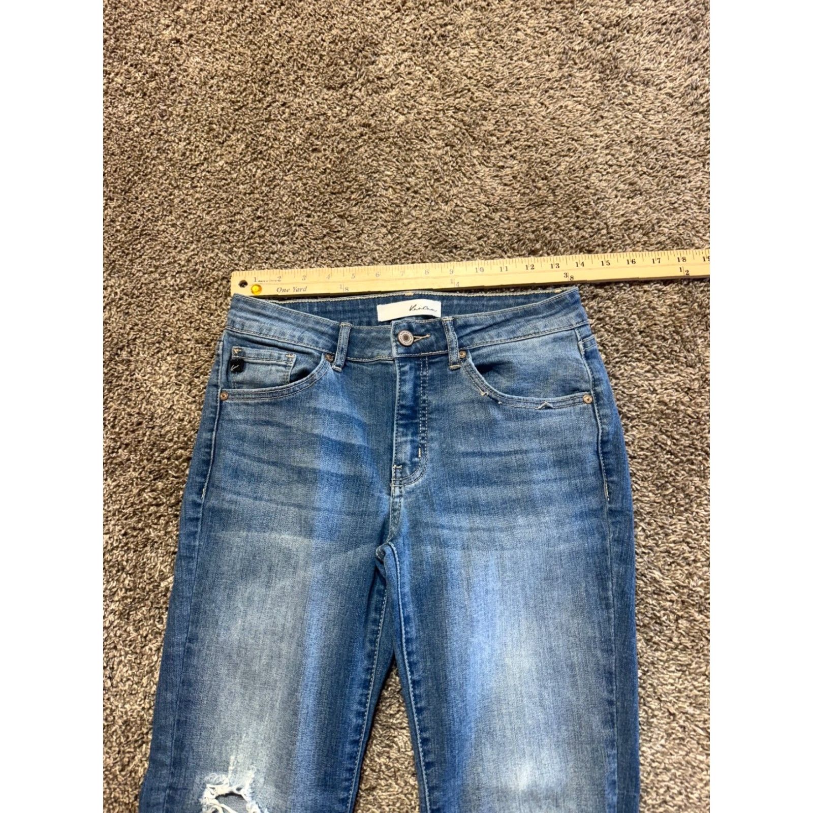 Vintage KanCan Jeans Women Size 5 Blue Denim Ankle Skinny Distressed Flex Stretch Cotton Casual Size 27" / US 4 / IT 40 - 6 Thumbnail