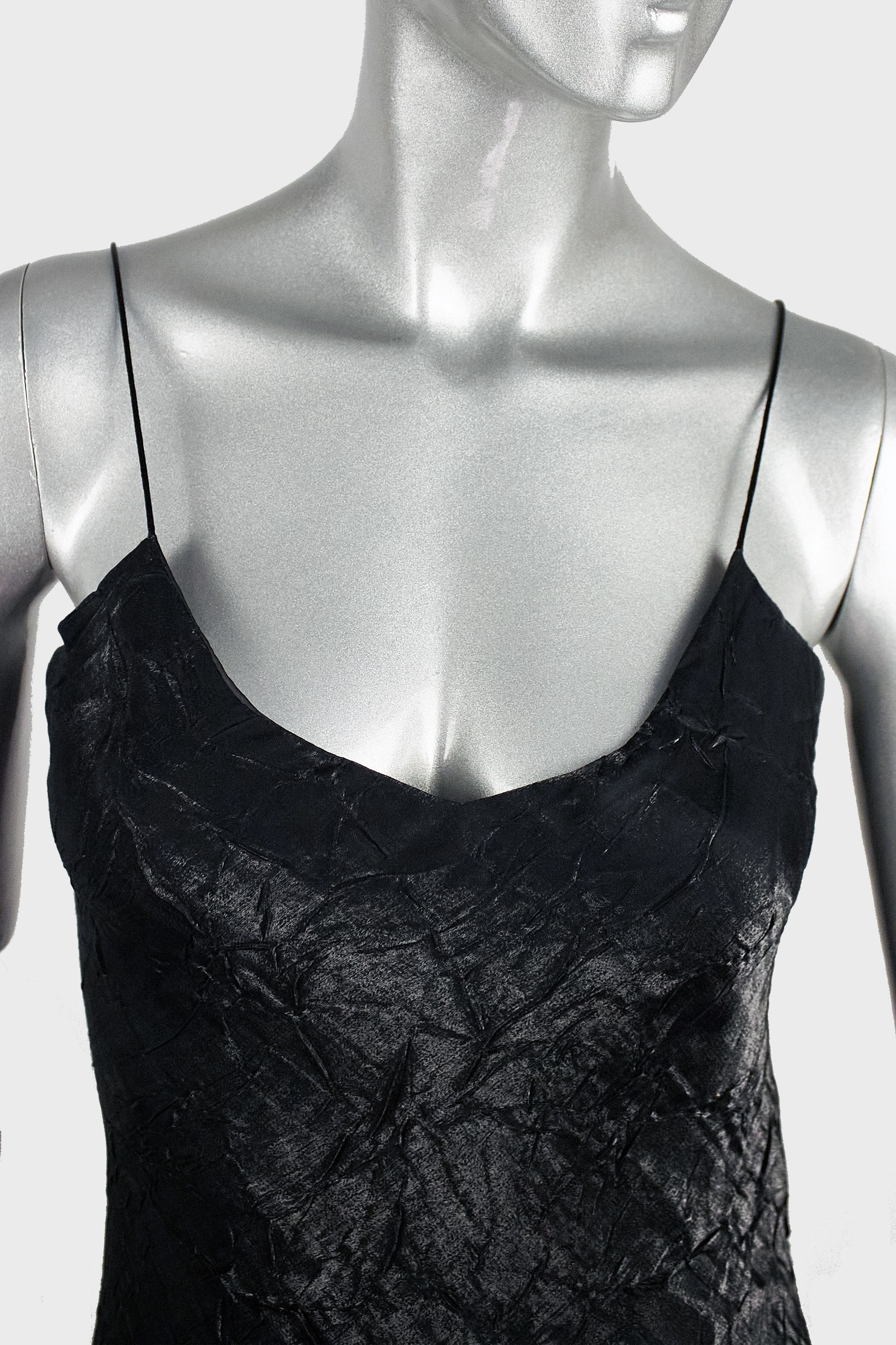 Vintage Lu Lu Fl'h maxi black textured evening dress made in France Size XS / US 0-2 / IT 36-38 - 3 Thumbnail