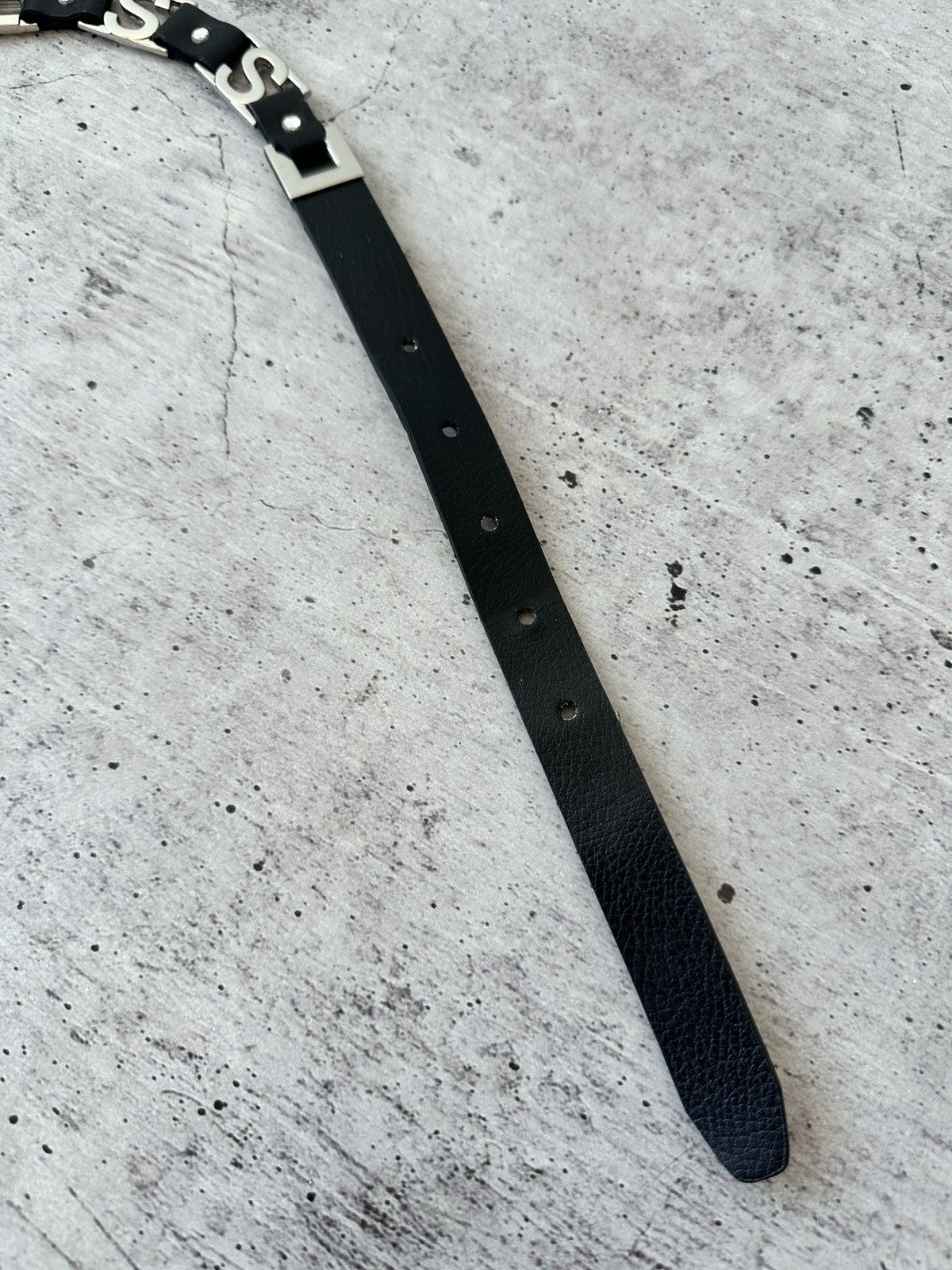 Guess Guess Black Faux Leather Belt Silver “GUESS” Buckle Size ONE SIZE - 4 Thumbnail