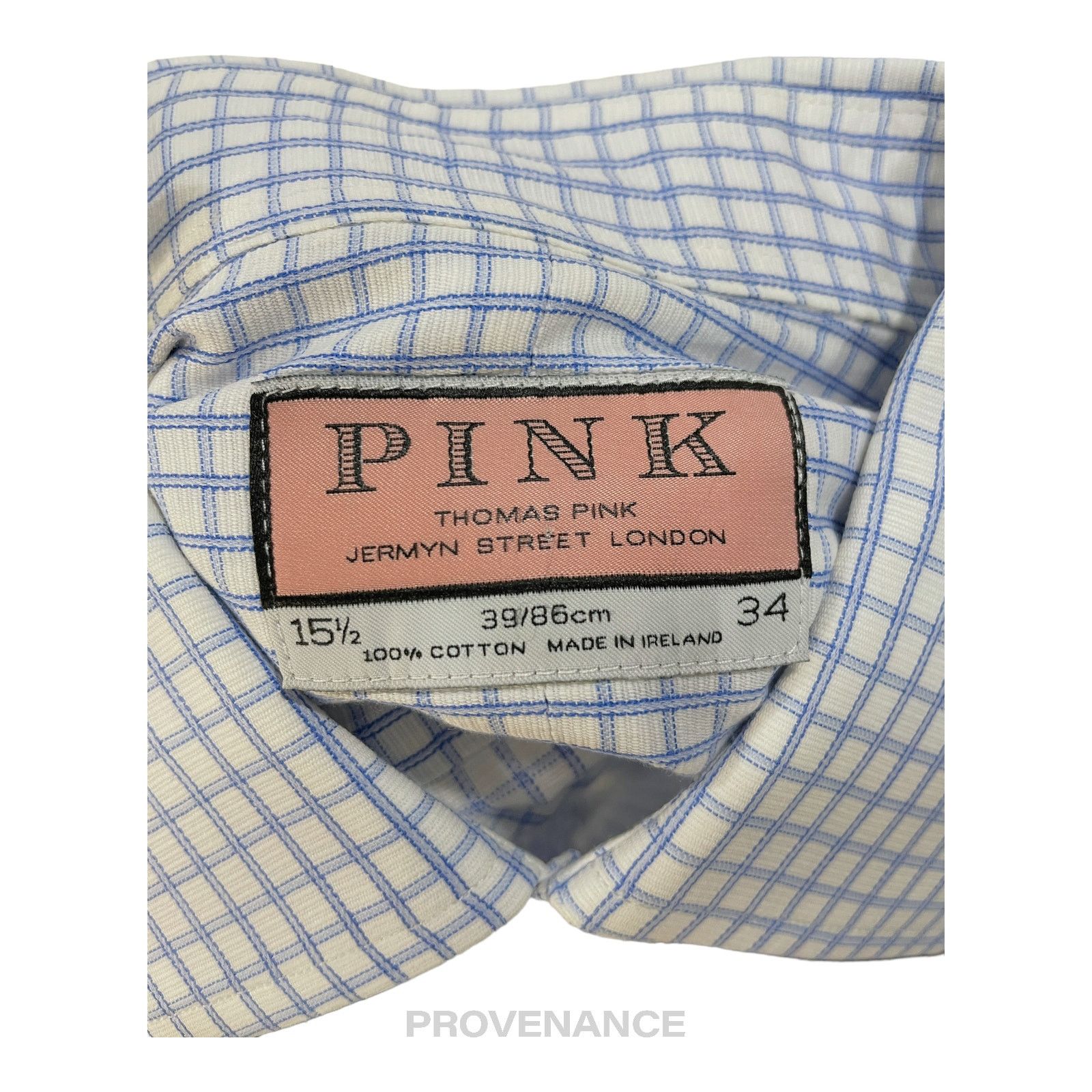 Thomas Pink 🔴 Thomas Pink Button Down Shirt - White/Blue Checked Size US M / EU 48-50 / 2 - 5 Thumbnail