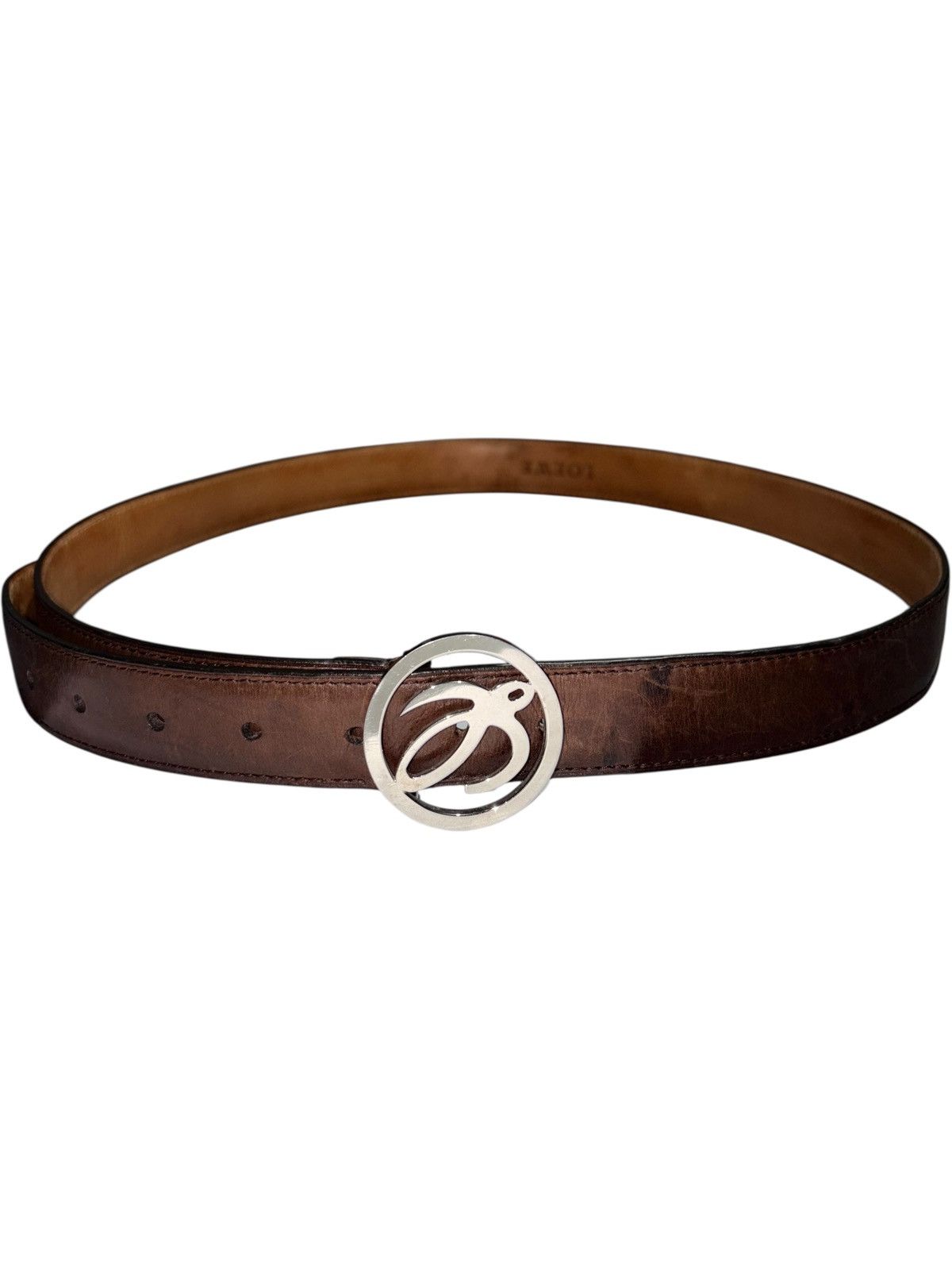Loewe 34-36-38 Loewe Leather Belt logo buckle archive vintage y2k Size 36 - 2 Thumbnail