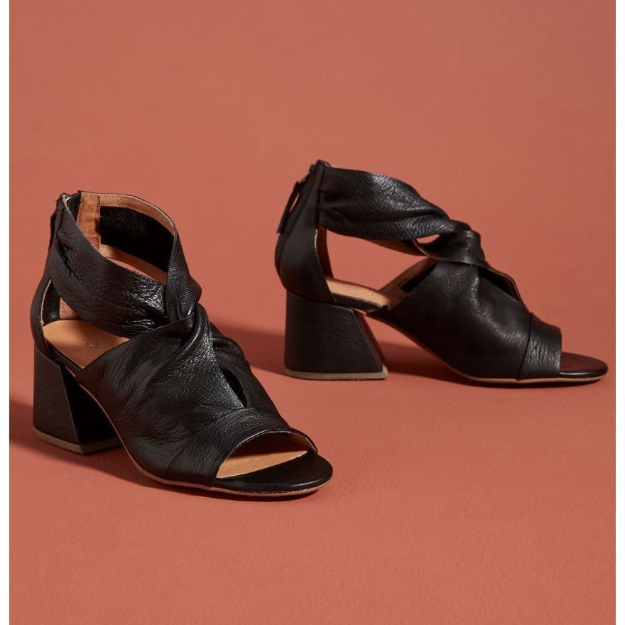 Anthropologie Anthropologie Silent D Leather Shooties Open Toe Block Heel $170 39 8.5 Size US 9 / IT 39 - 1 Thumbnail