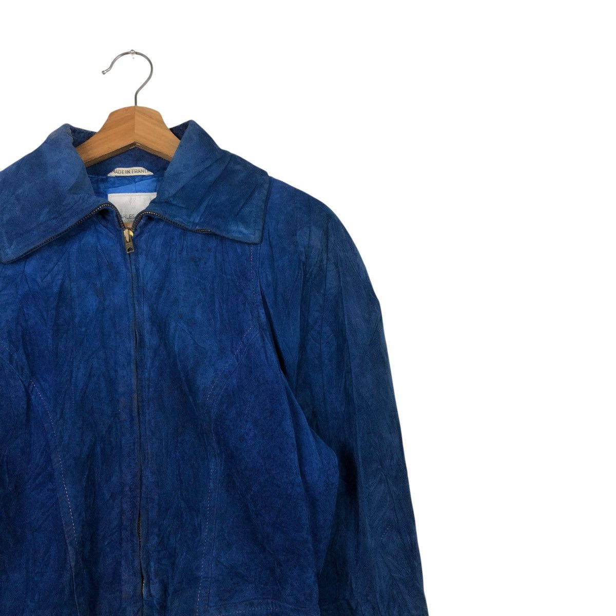 Charles Jourdan 🔥VINTAGE CROPPED SUEDE LEATHER JACKET CHARLES JOURDAN PARIS Size M / US 6-8 / IT 42-44 - 4 Thumbnail