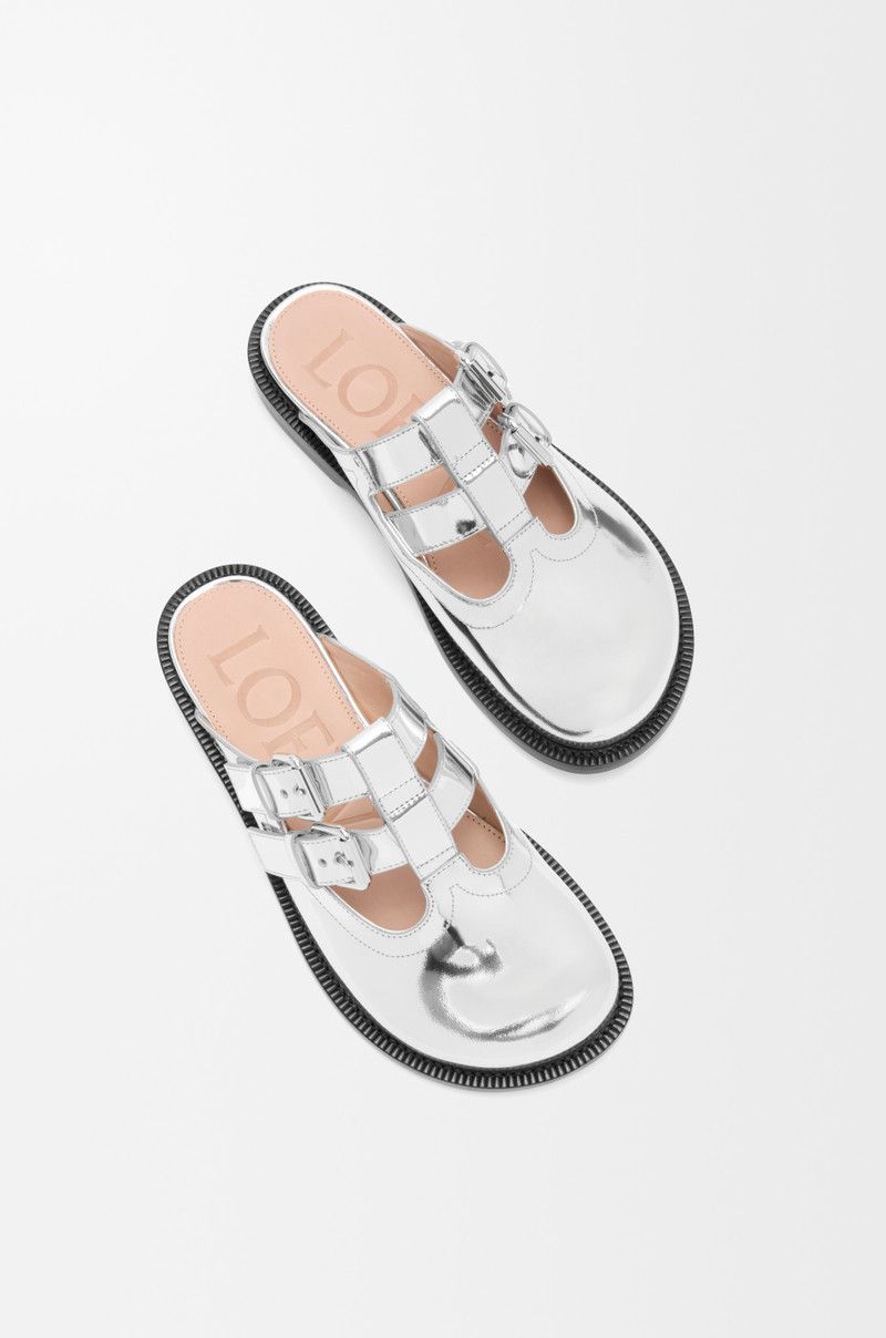 Loewe o1in1g0526 Campo Mary Jane Mules in Silver Size US 11 / IT 41 - 4 Thumbnail