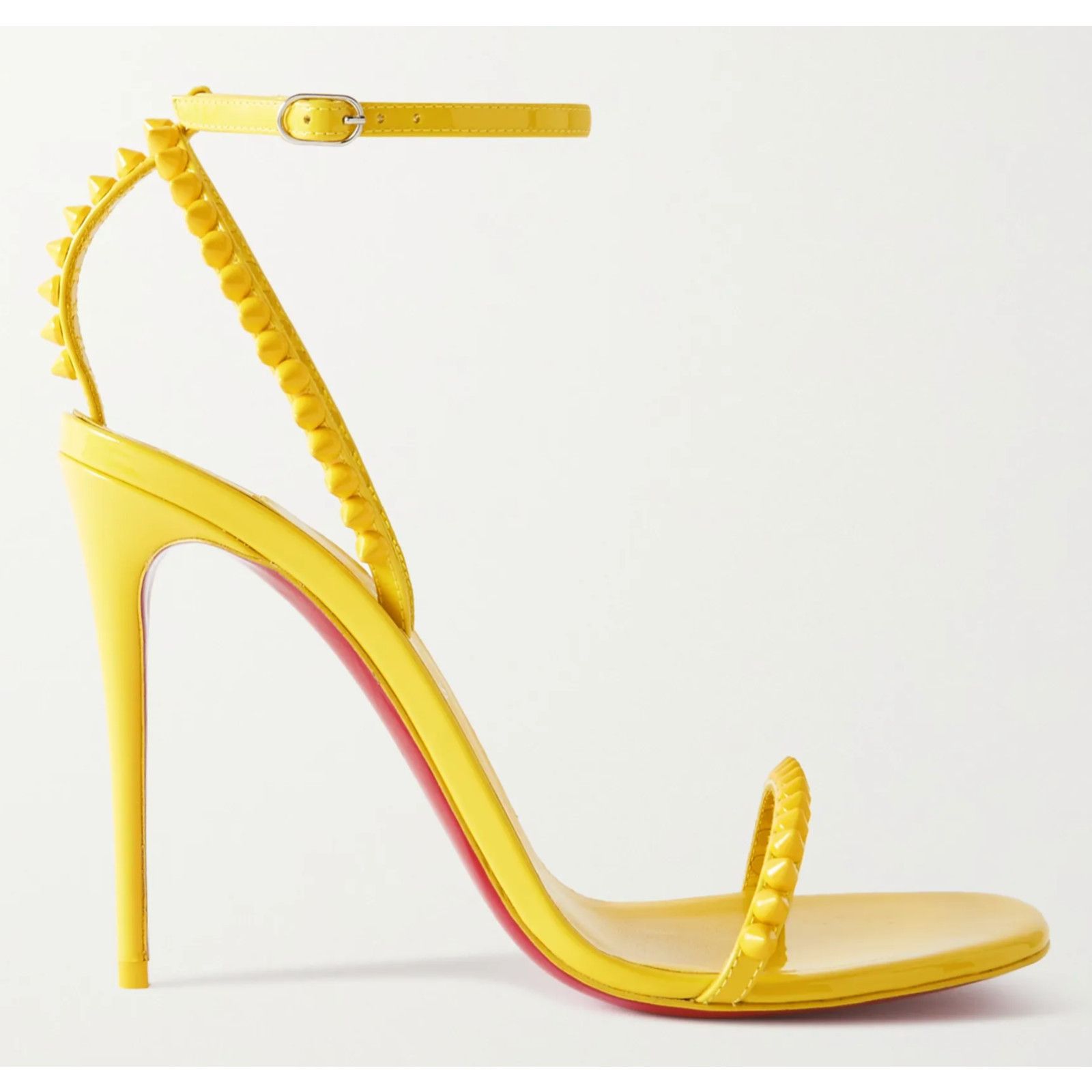 Christian Louboutin So Me 100 Yellow Patent Ankle Strap Sandal Heel Pump 38.5 Size US 8.5 / IT 38.5 - 1 Thumbnail