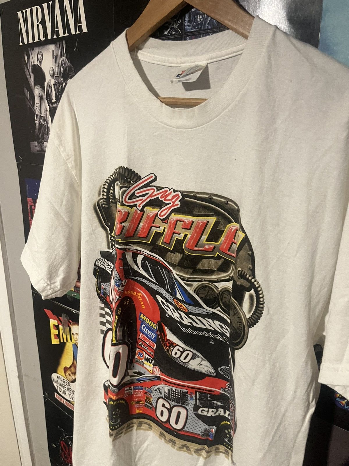 Hanes Vintage 2000’s Y2K Greg Biffle Double Sided NASCAR Tee shirt Size US L / EU 52-54 / 3 - 2 Thumbnail