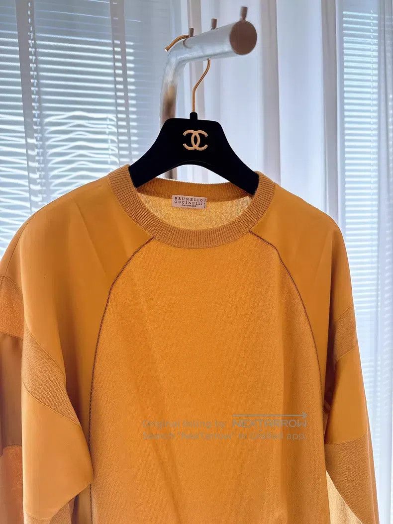 Brunello Cucinelli Brunello Cucinelli Ochre Cashmere Crewneck Sweater Size S / US 4 / IT 40 - 2 Thumbnail