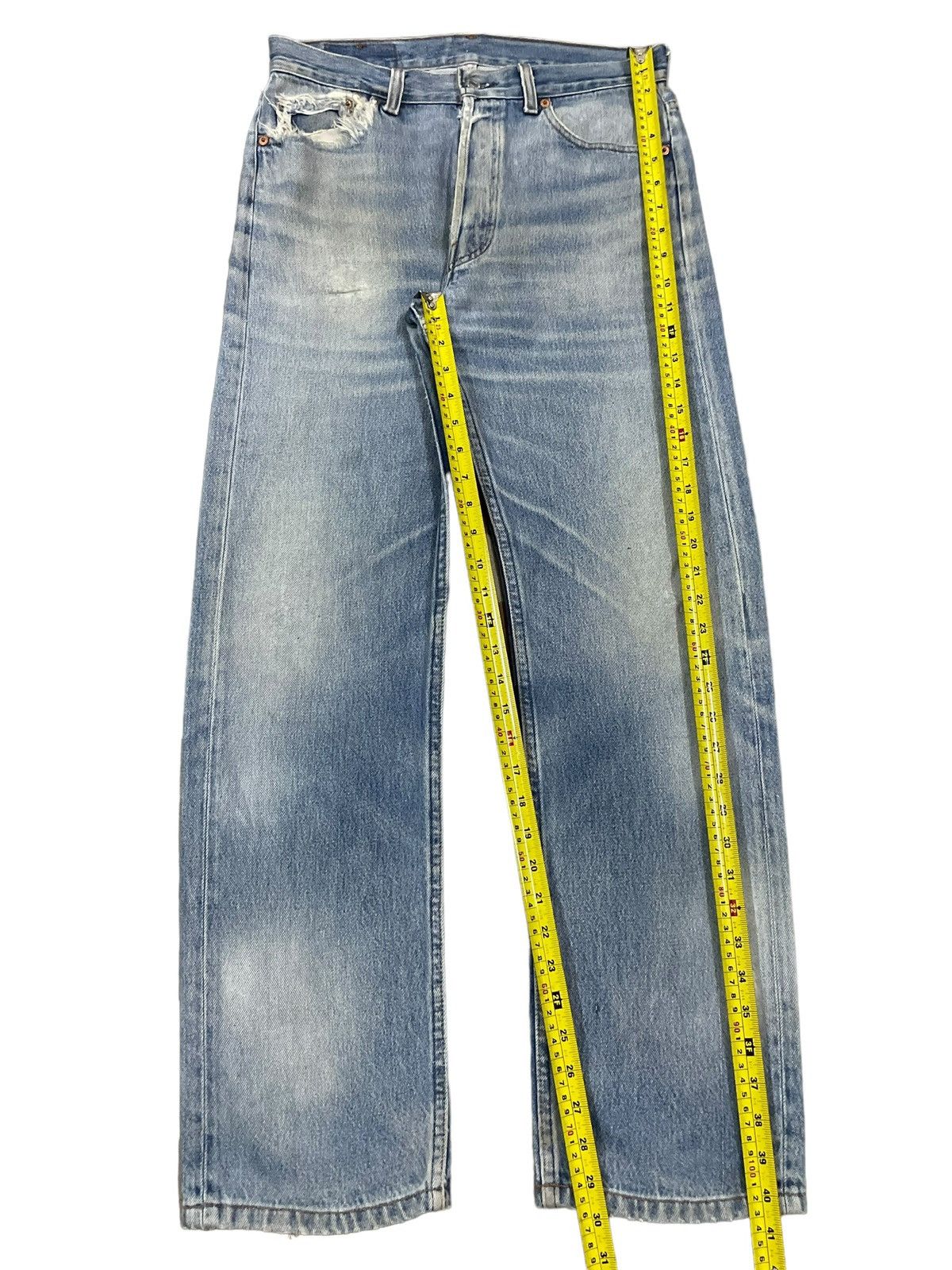 Levi's Vintage Clothing Vintage 90s Levi’s 501 Button Fly Loose Fit Distressed Jeans Size US 31 - 19 Thumbnail