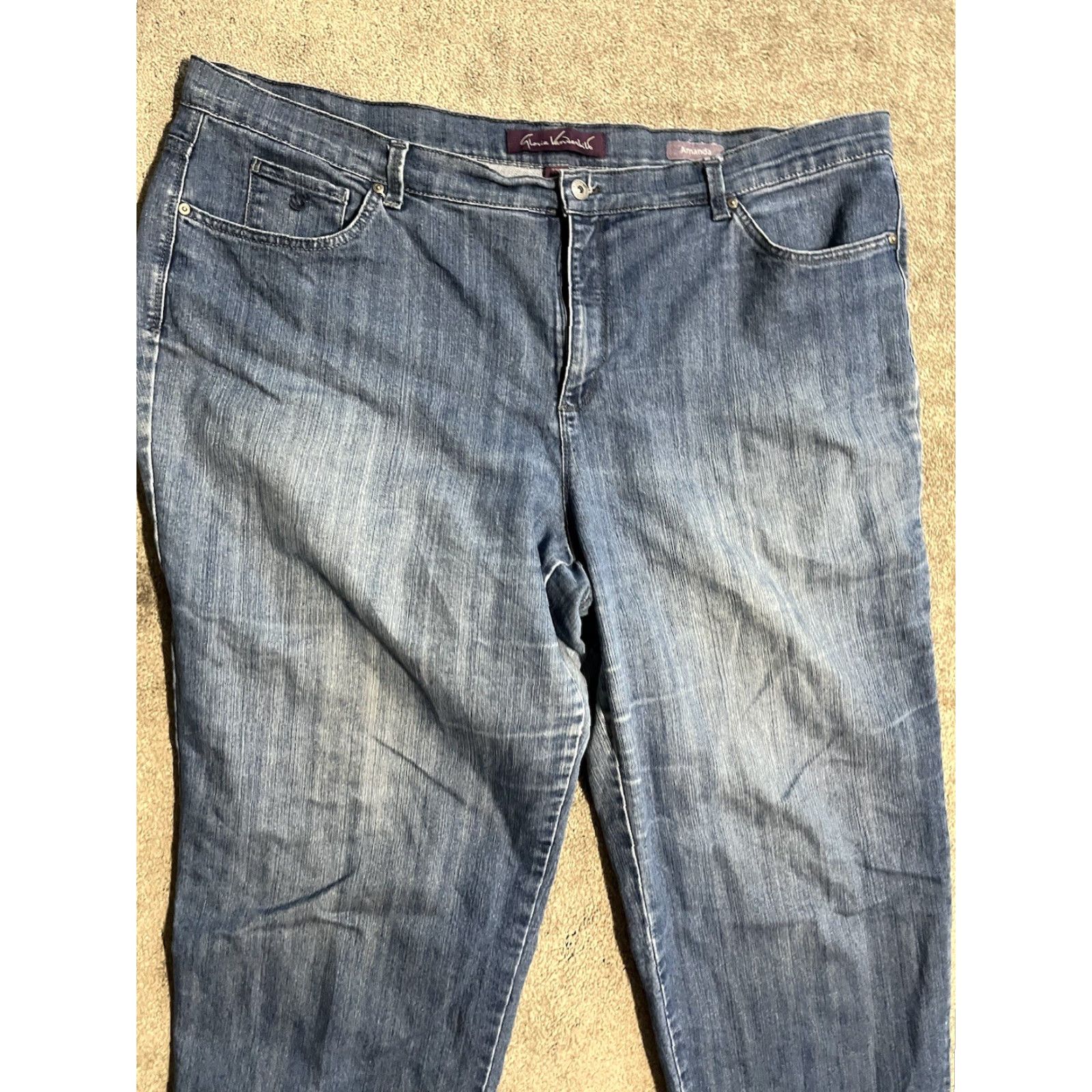 Gloria Vanderbilt VINTAGE Gloria Vanderbilt Women’s Straight Jeans 22W Blue Denim Amanda Size 40" / US 18 - 2 Thumbnail